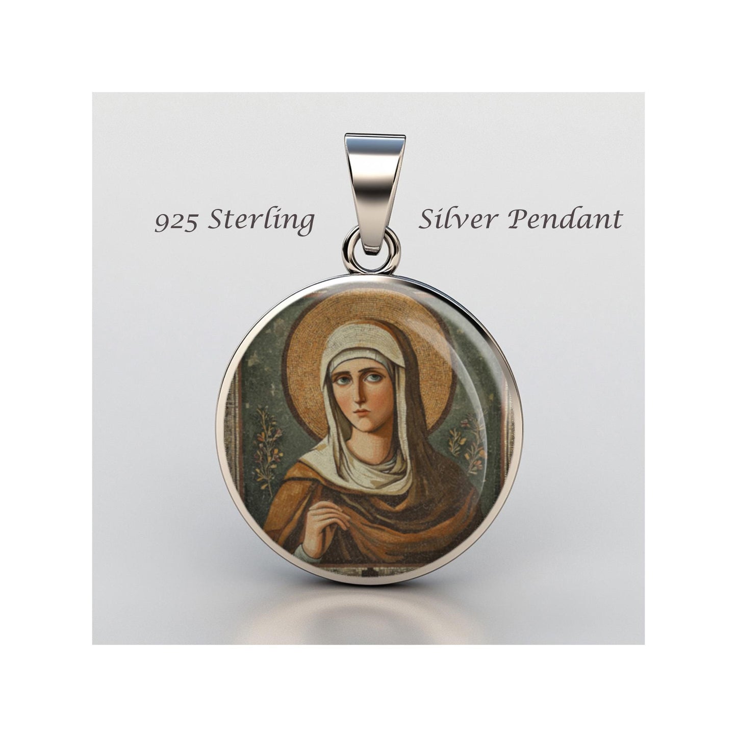 Saint Theodora Of Alexandria Religious Christian sterling silver 925 Christian Medal Patron