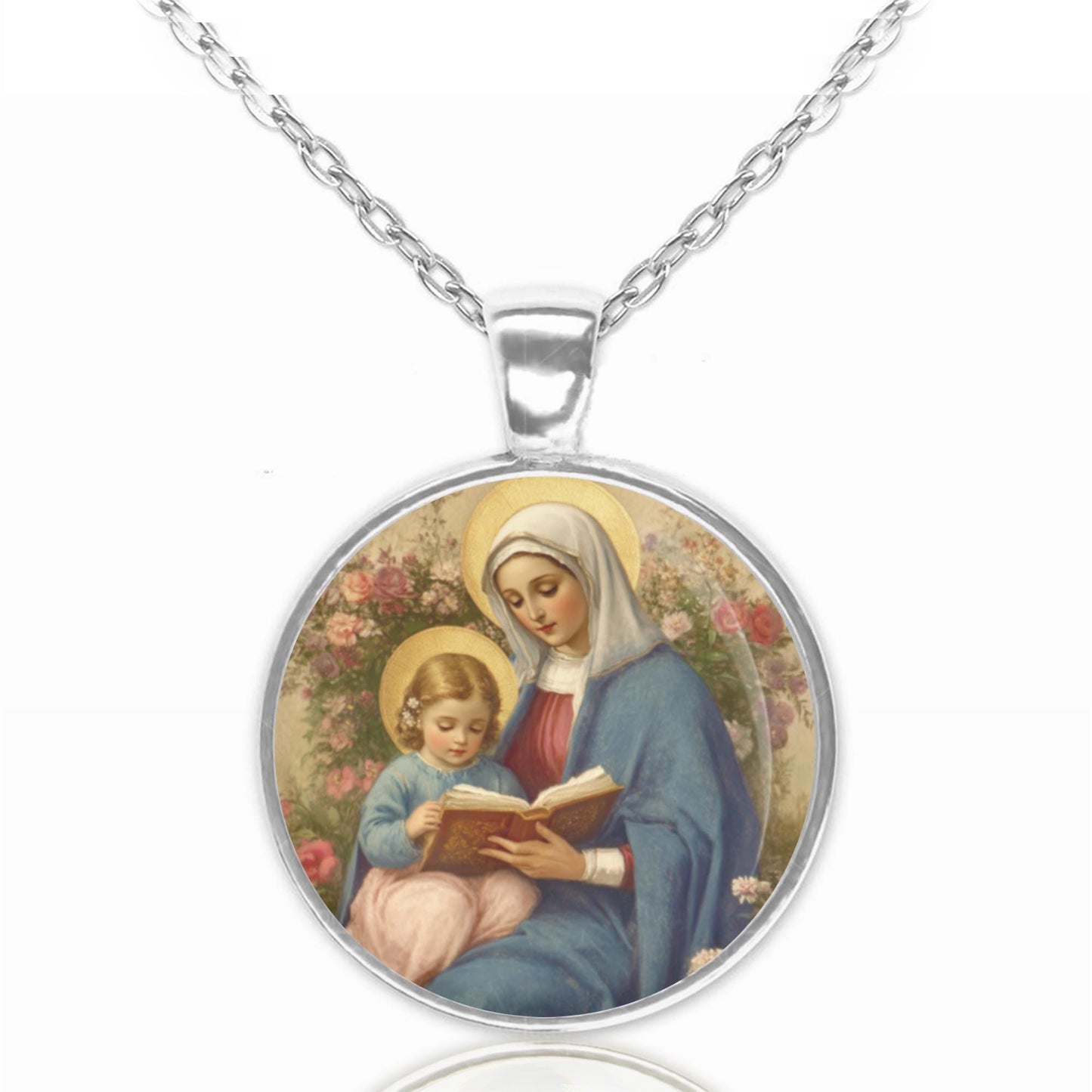 St Anne Catholic Necklace Saint Ann Patron Pendant Medal