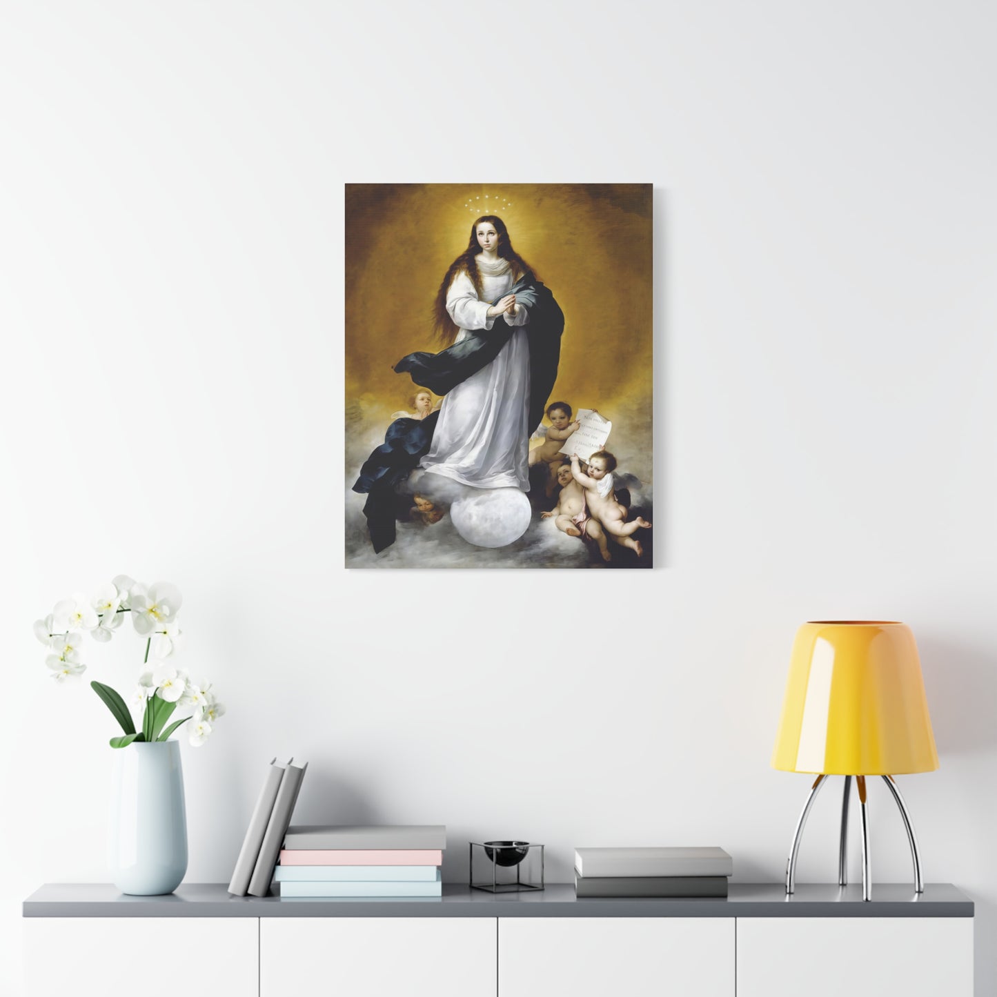 Ready To Hang - Mother Mary Immaculate Conception Catholic Canvas Wall Art, Christian Decor Ships from USA