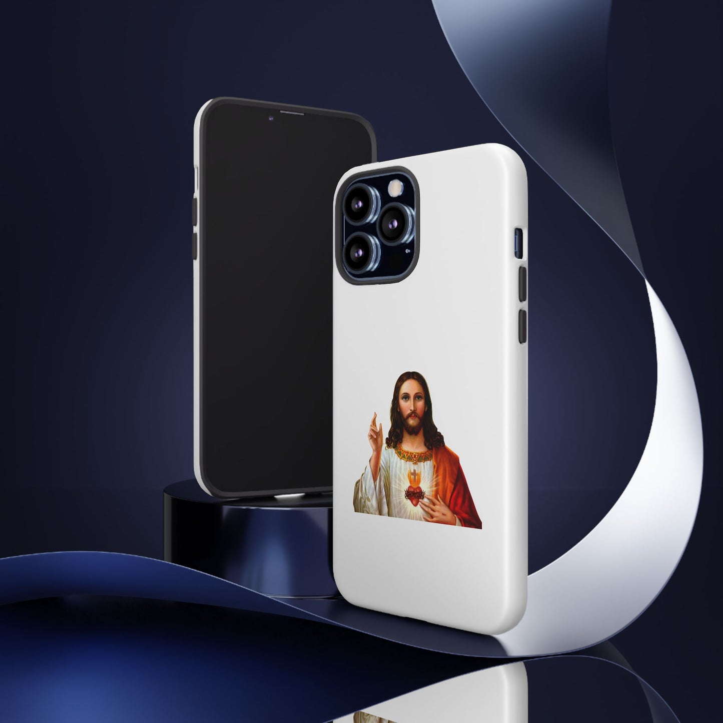 Artistic Phone Case Featuring Jesus, Tough Phone Case, Christian Gift, Religious Phone Cover, Inspirational Phone Accessory, Unique Jesus