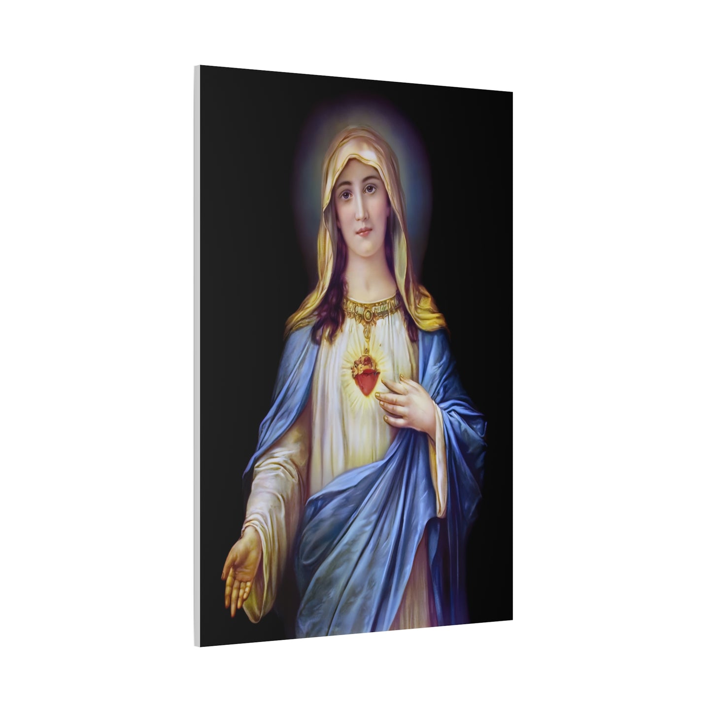 Immaculate Heart Mother Mary - Catholic Canvas Wall Art, Christian Decor