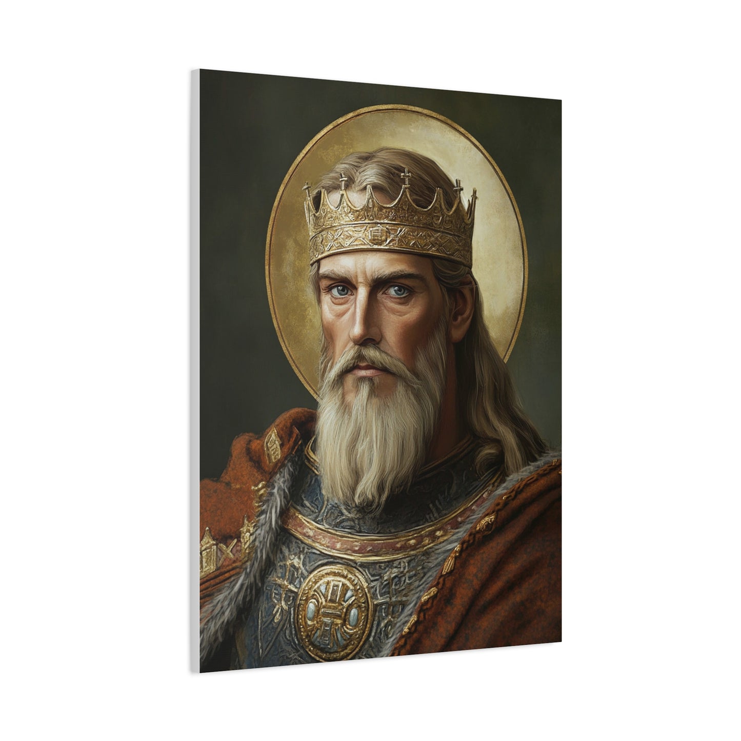 Ready to Hang - St. Olaf of Norway Catholic Canvas Wall Art, Christian Decor