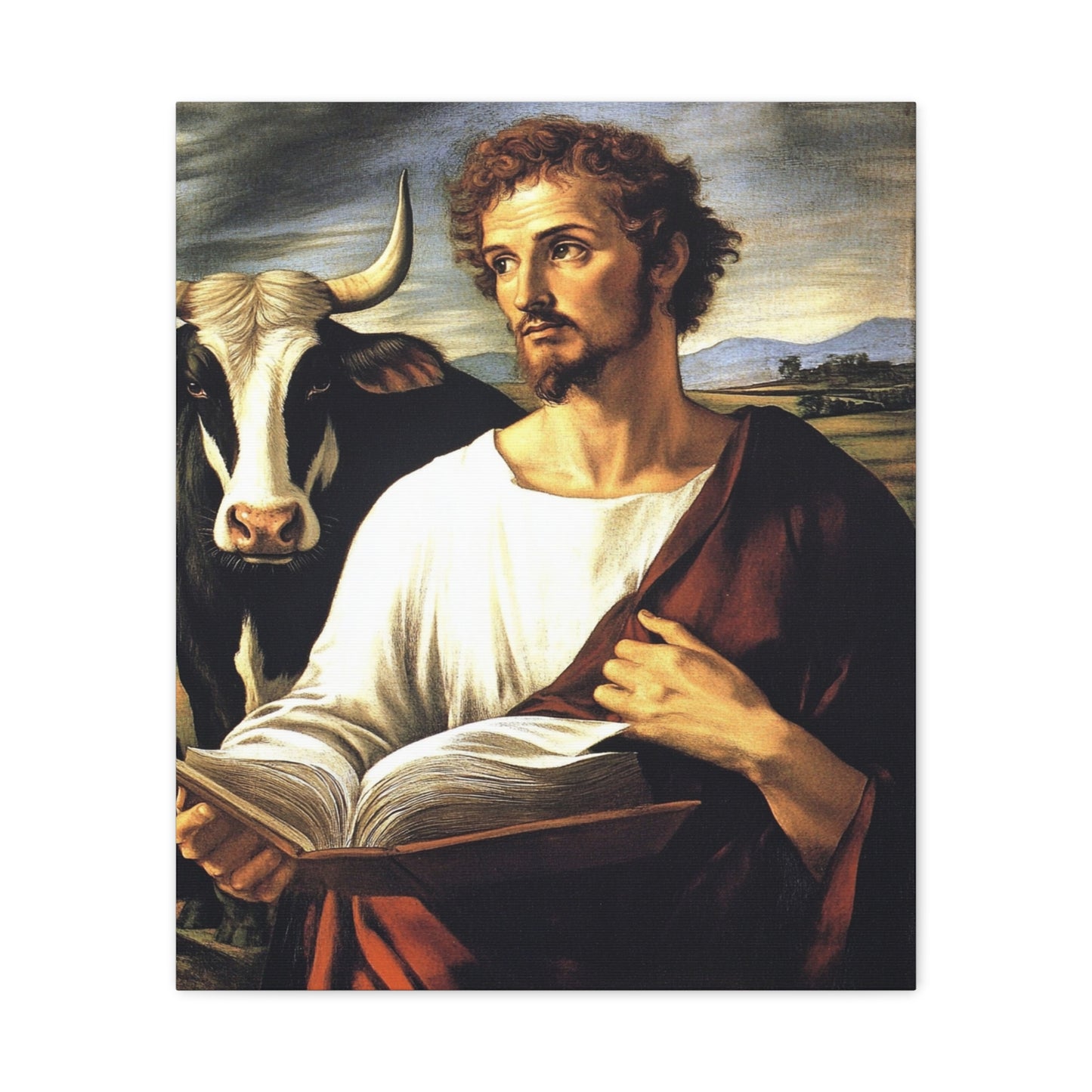 St. Luke the Evangelist Catholic Canvas Wall Art, Christian Decor