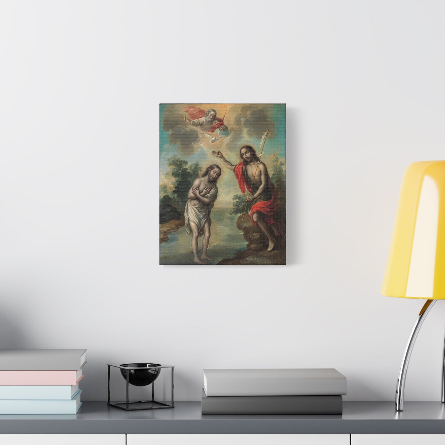 The Baptism of Christ Jesus Catholic HQ Print on Canvas Ready To Hang - Virgin Mary Canvas