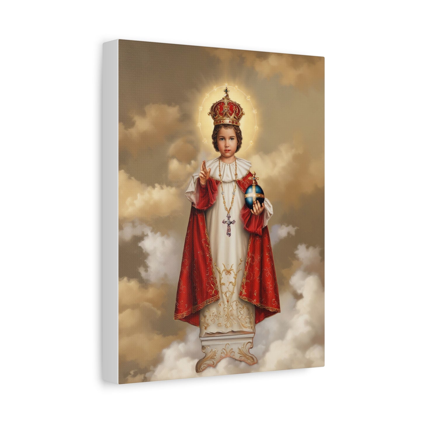 Infant Jesus of Prague Catholic Canvas Wall Art, Christian Decor