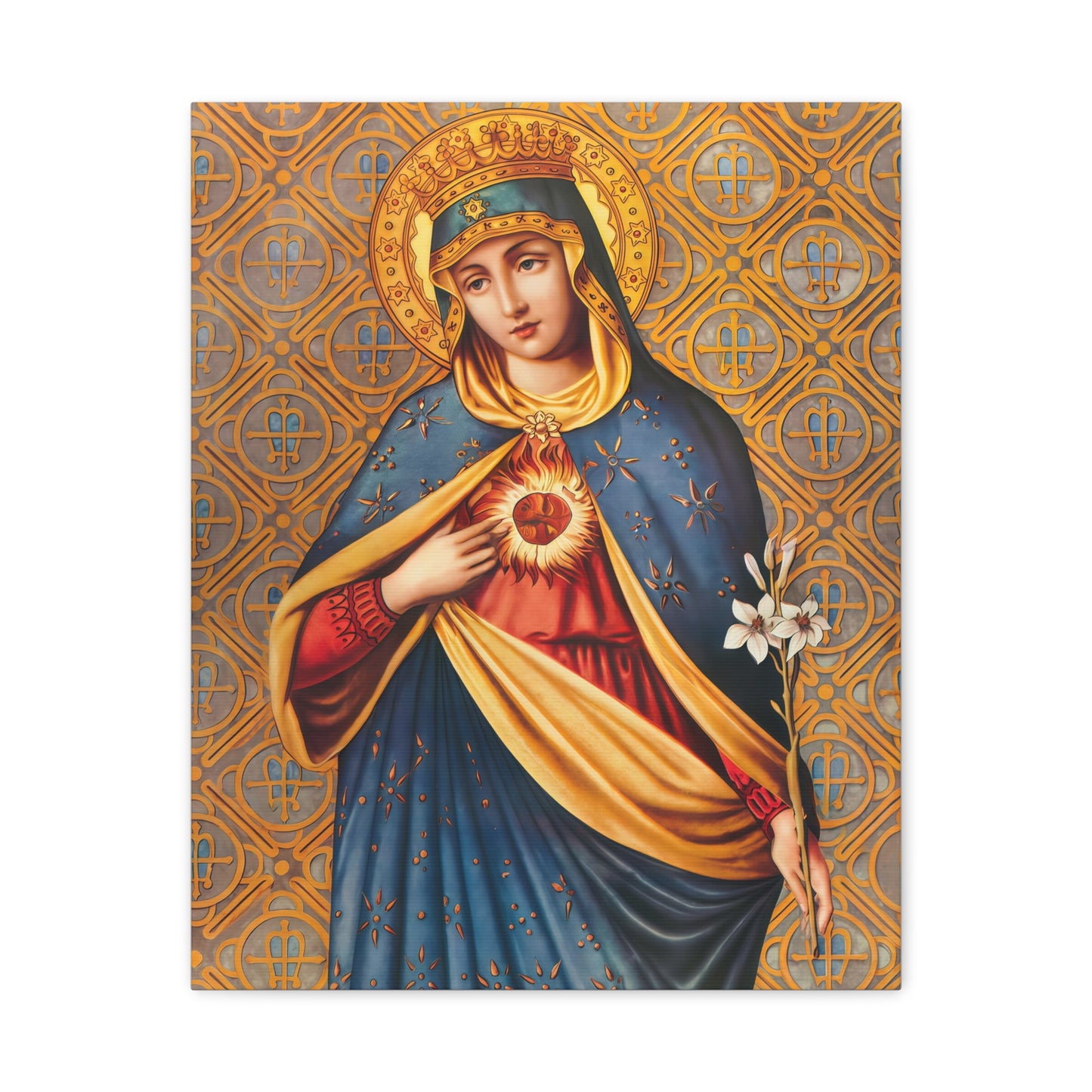 Ready to Hang - Immaculate Conception Mother Mary Catholic Canvas Wall Art, Christian Decor