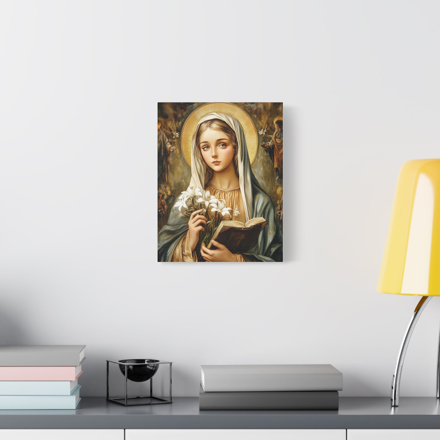 St. Dymphna Catholic Canvas Wall Art, Christian Decor