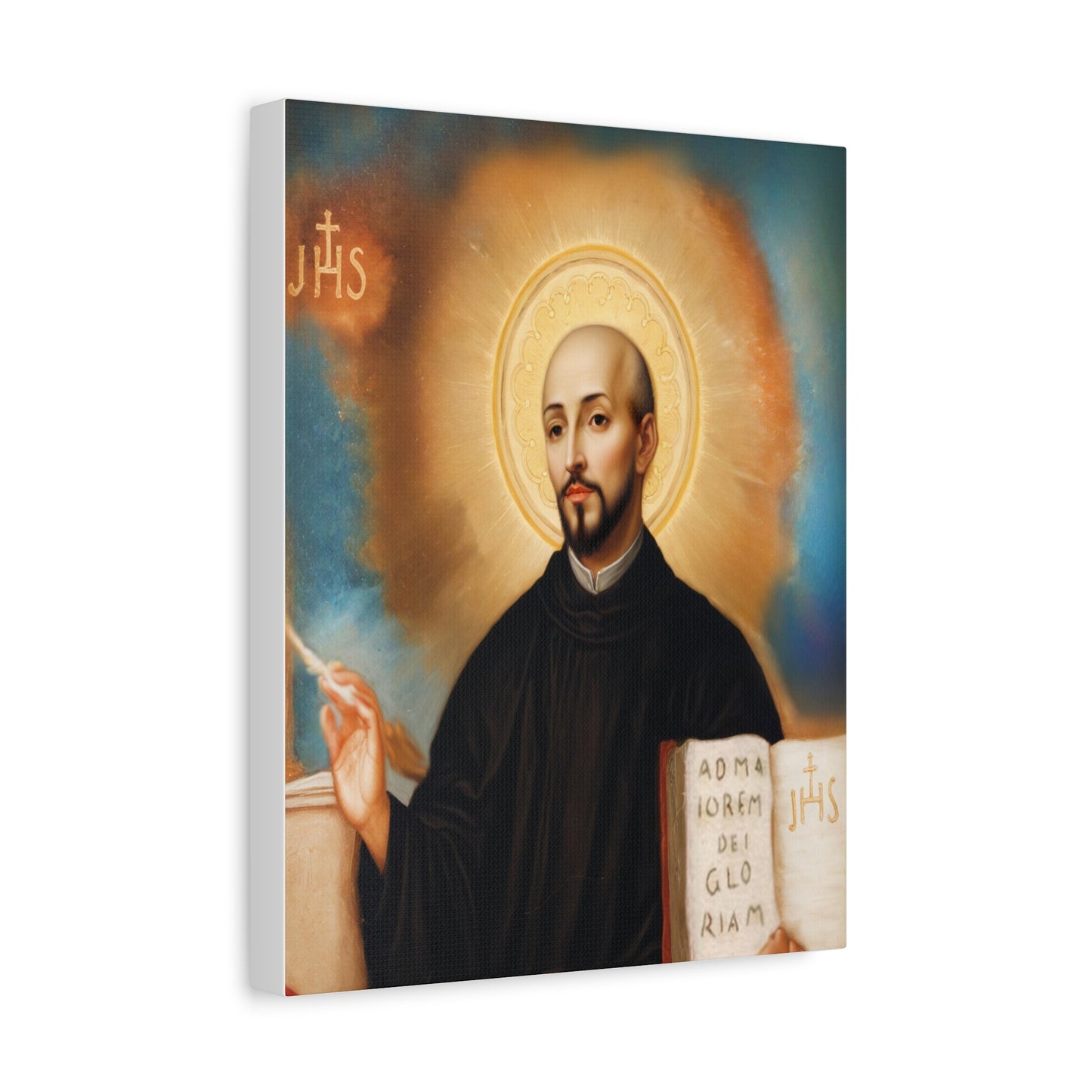 St. Ignatius of Loyola Catholic Canvas Wall Art, Christian Decor