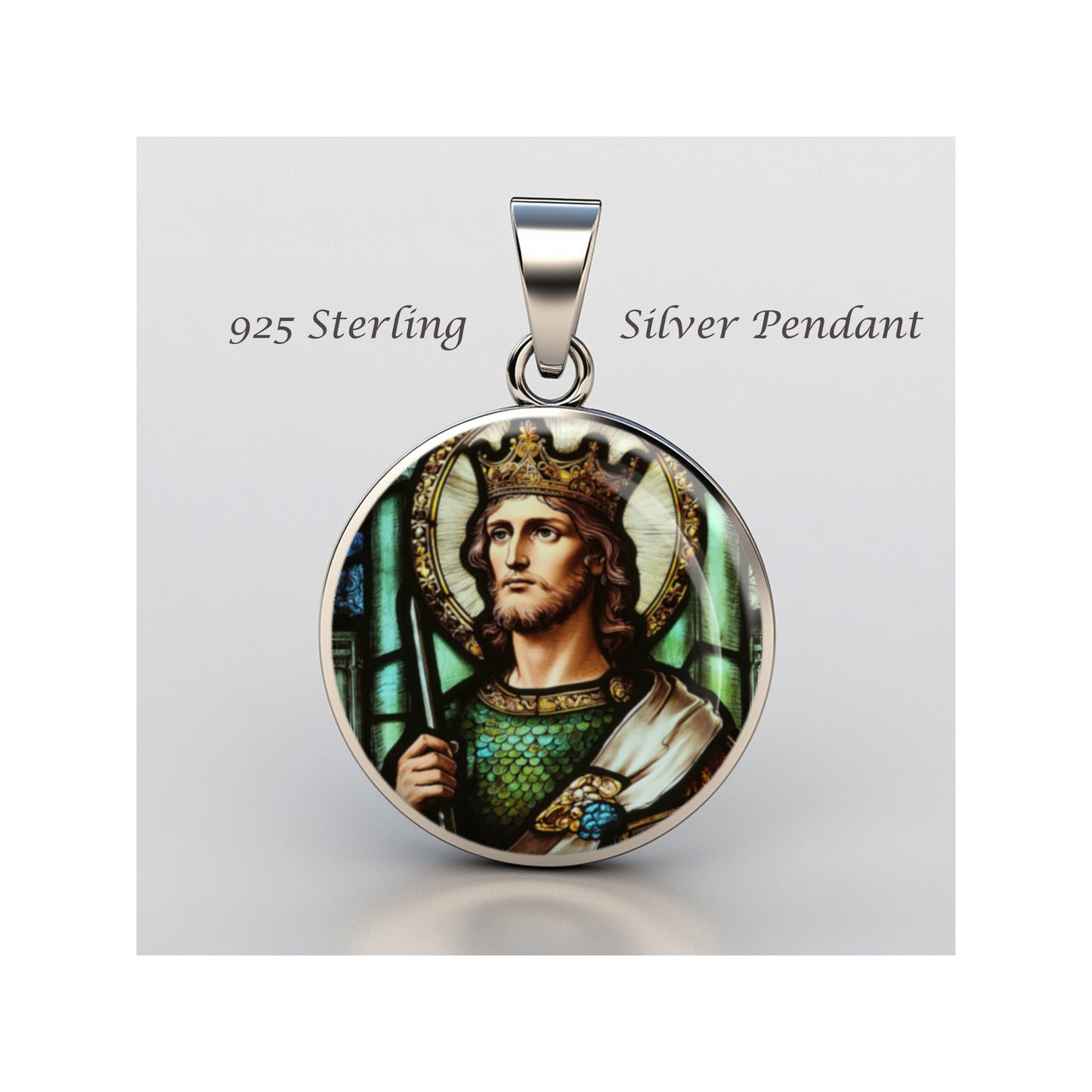 Saint Louis Of France Catholic sterling silver 925 Christian Medal Patron image 0