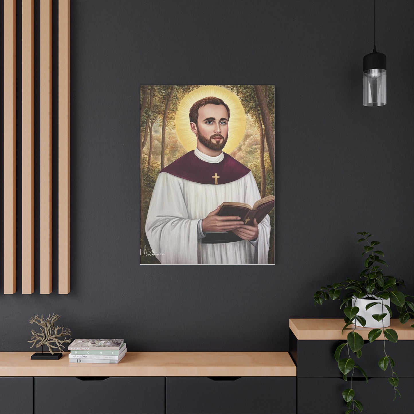St. Gabriel Lalemant Catholic Canvas Wall Art, Christian Decor