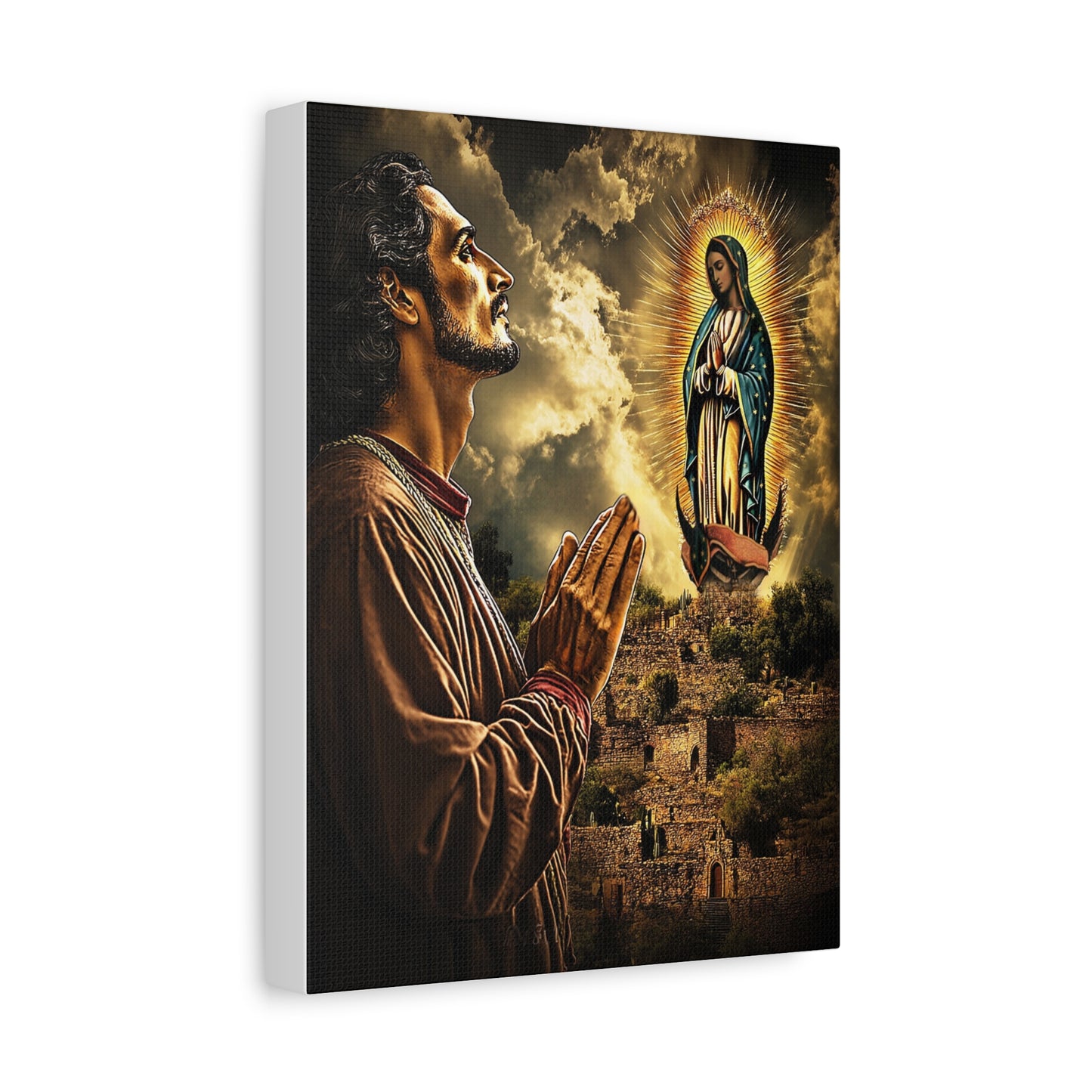 St. Juan Diego Our Lady of Guadalupe Catholic Canvas Wall Art, Christian Decor