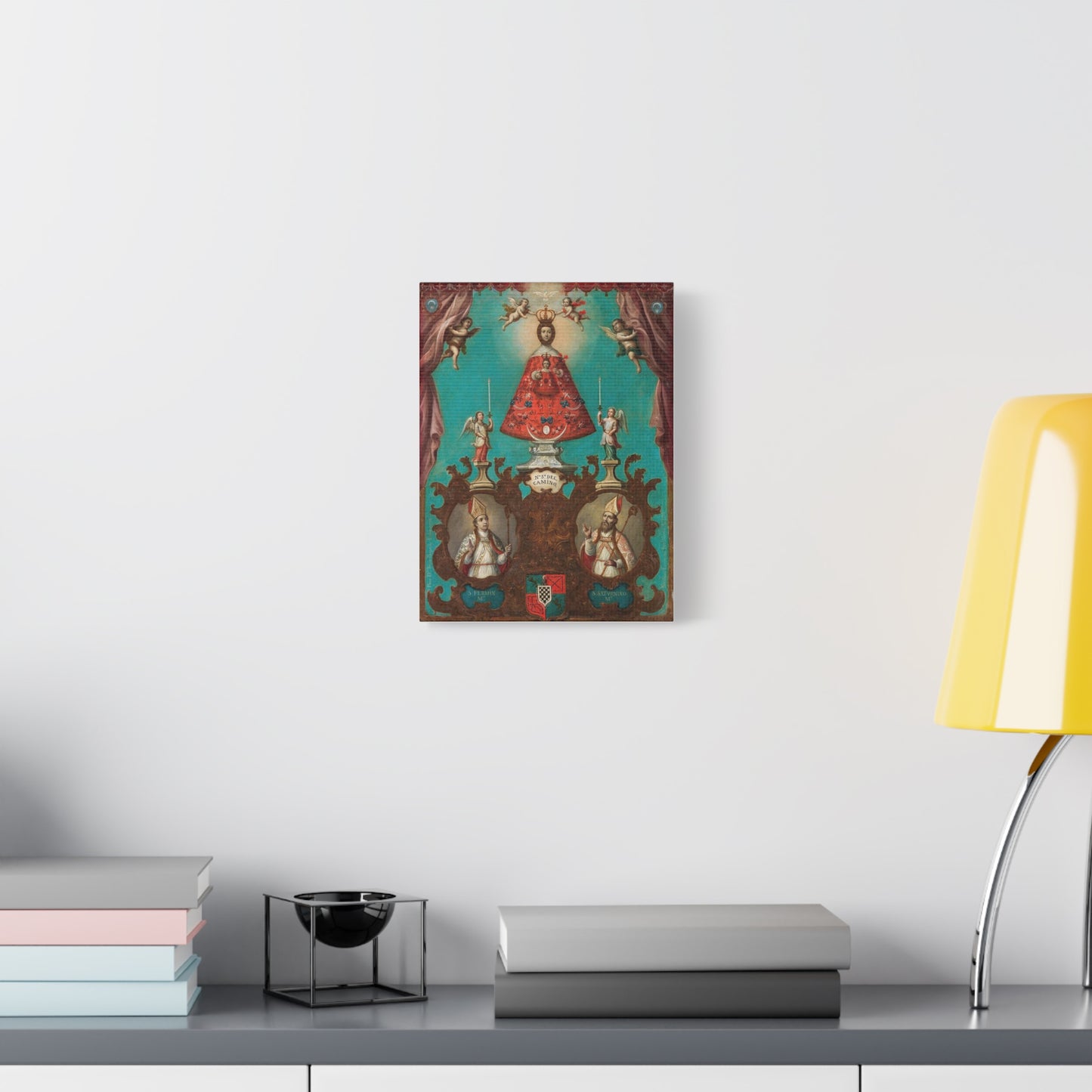 The Virgin of El Camino with St Fermin and St Saturnino Catholic HQ Print on Canvas Ready To Hang - Virgin Mary Canvas