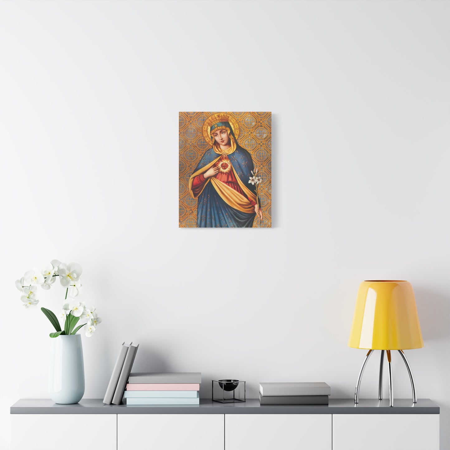 Ready to Hang - Immaculate Conception Mother Mary Catholic Canvas Wall Art, Christian Decor