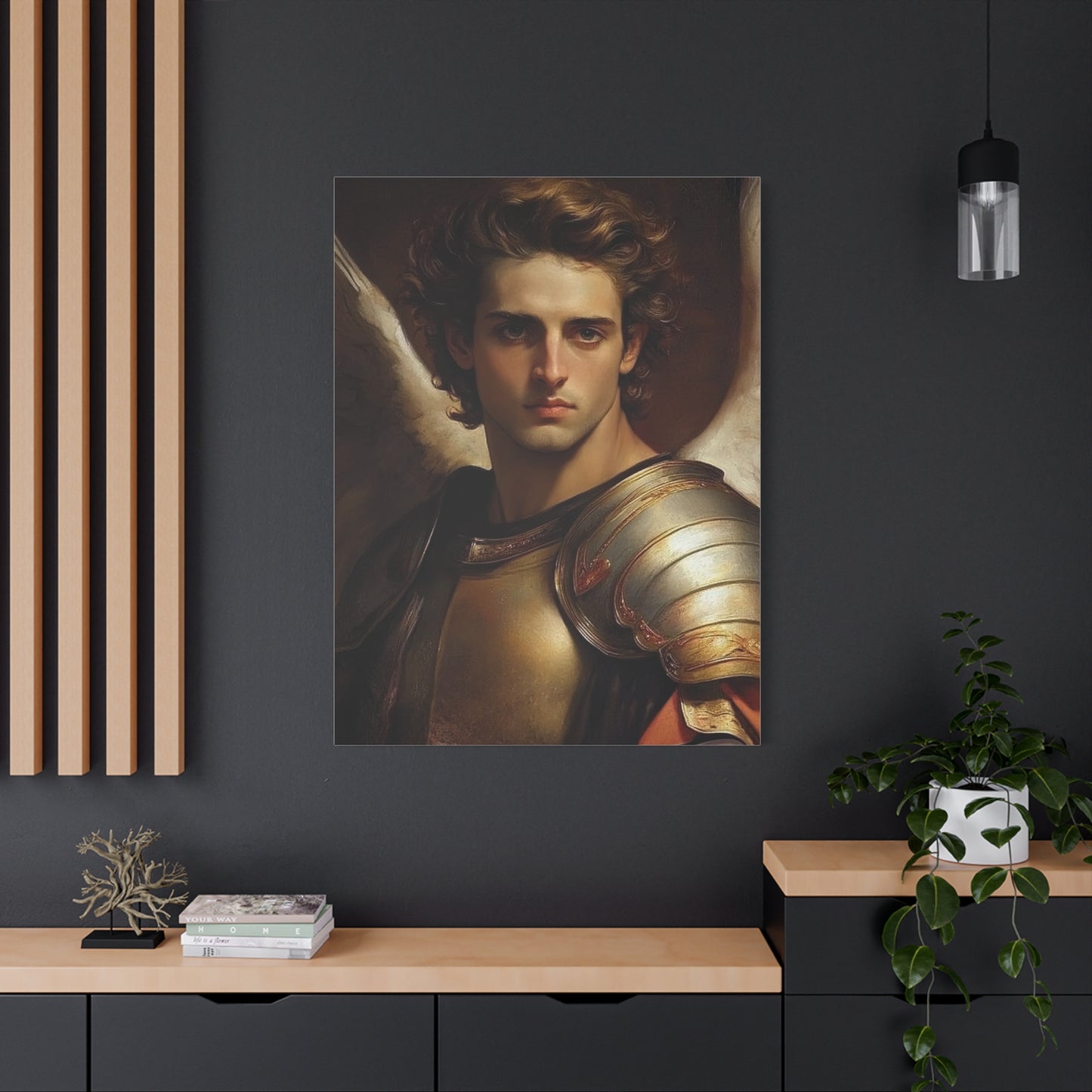 Michael the Archangel Catholic Canvas Wall Art, Christian Decor