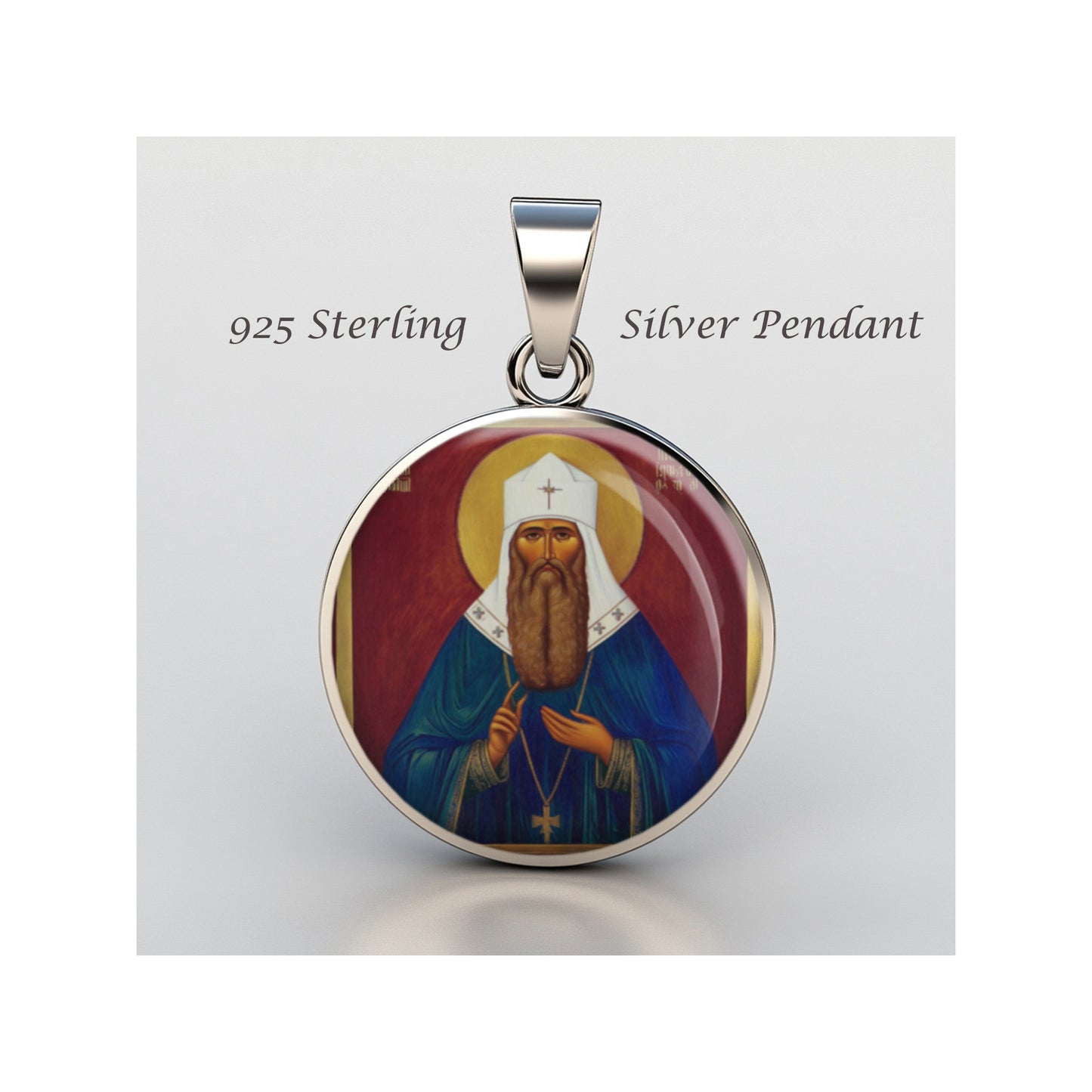 Saint Metropolitan Benjamin Of Petrograd sterling silver 925 Medal Patron image 0
