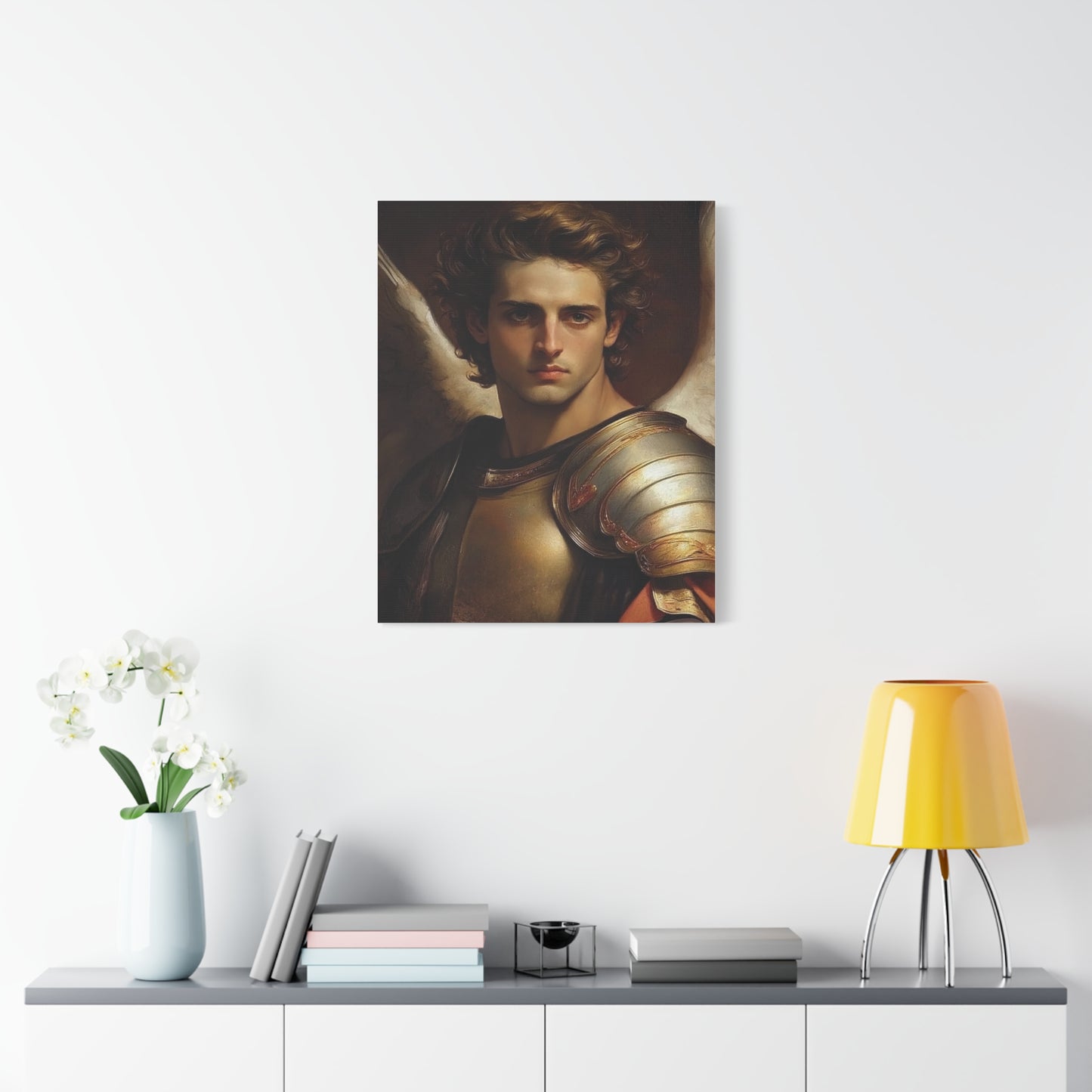 Michael the Archangel Catholic Canvas Wall Art, Christian Decor