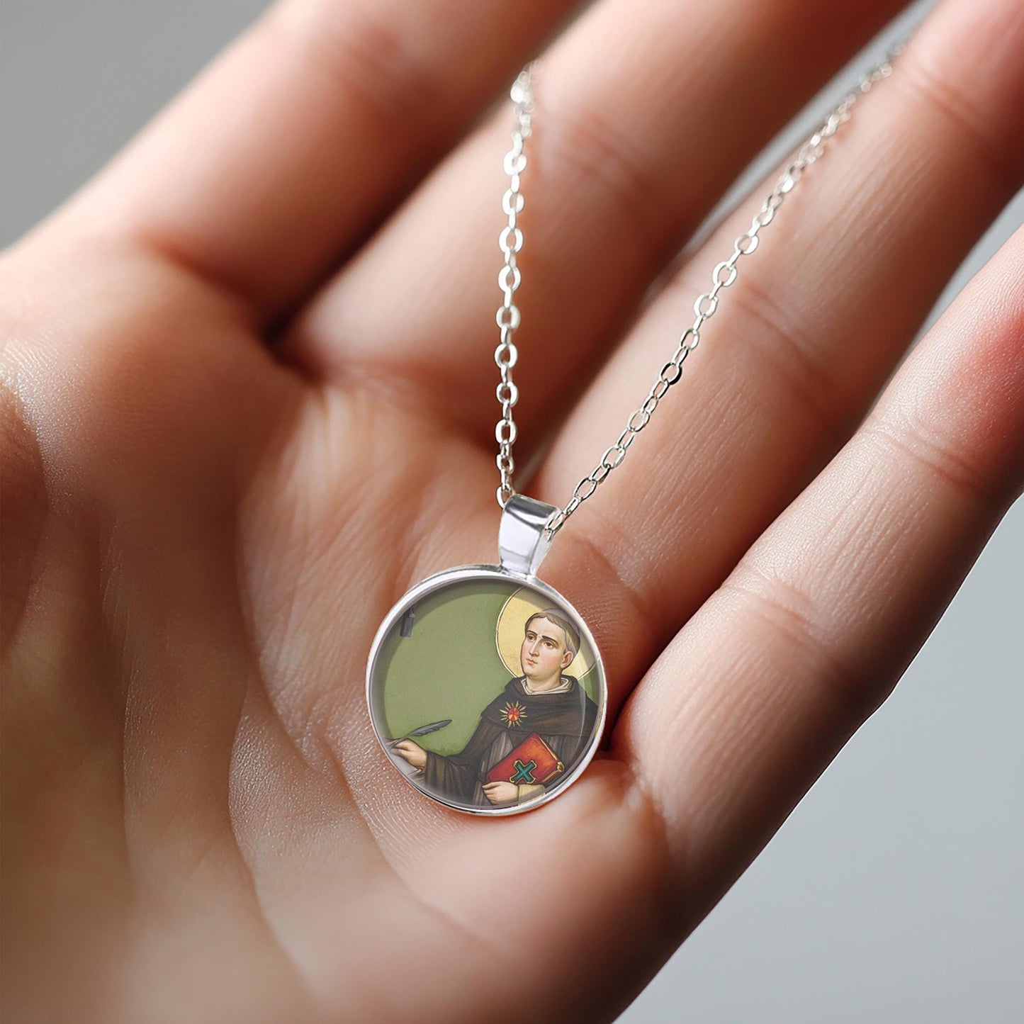 St Thomas Aquinas Necklace Medal Pendant