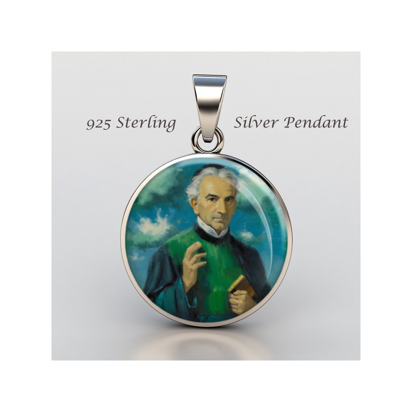 Saint Luigi Scrosoppi Catholic sterling silver 925 Christian Medal Patron image 0