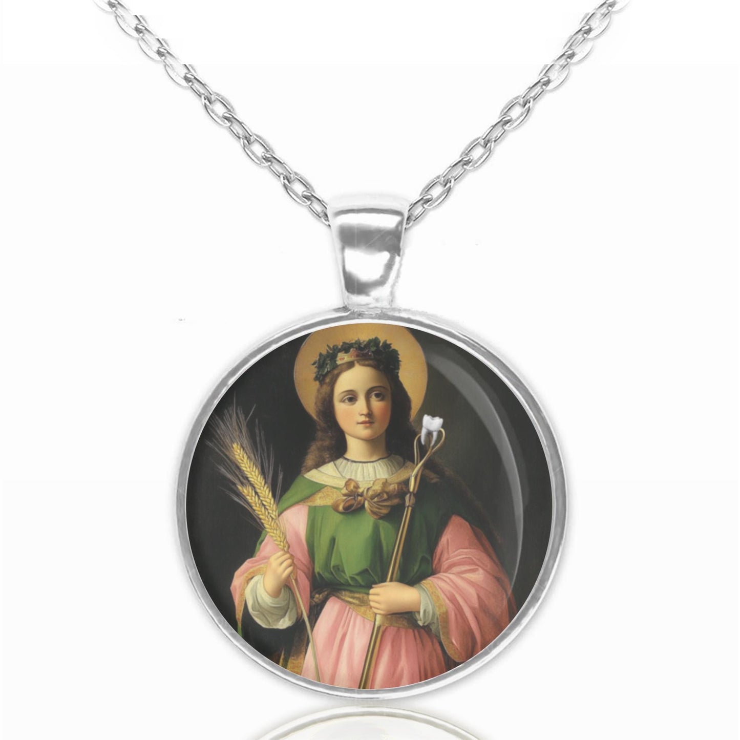 St Apollonia Patron Saint of Dentistry Religious Catholic Christian Medal Pendant necklace / jewelry