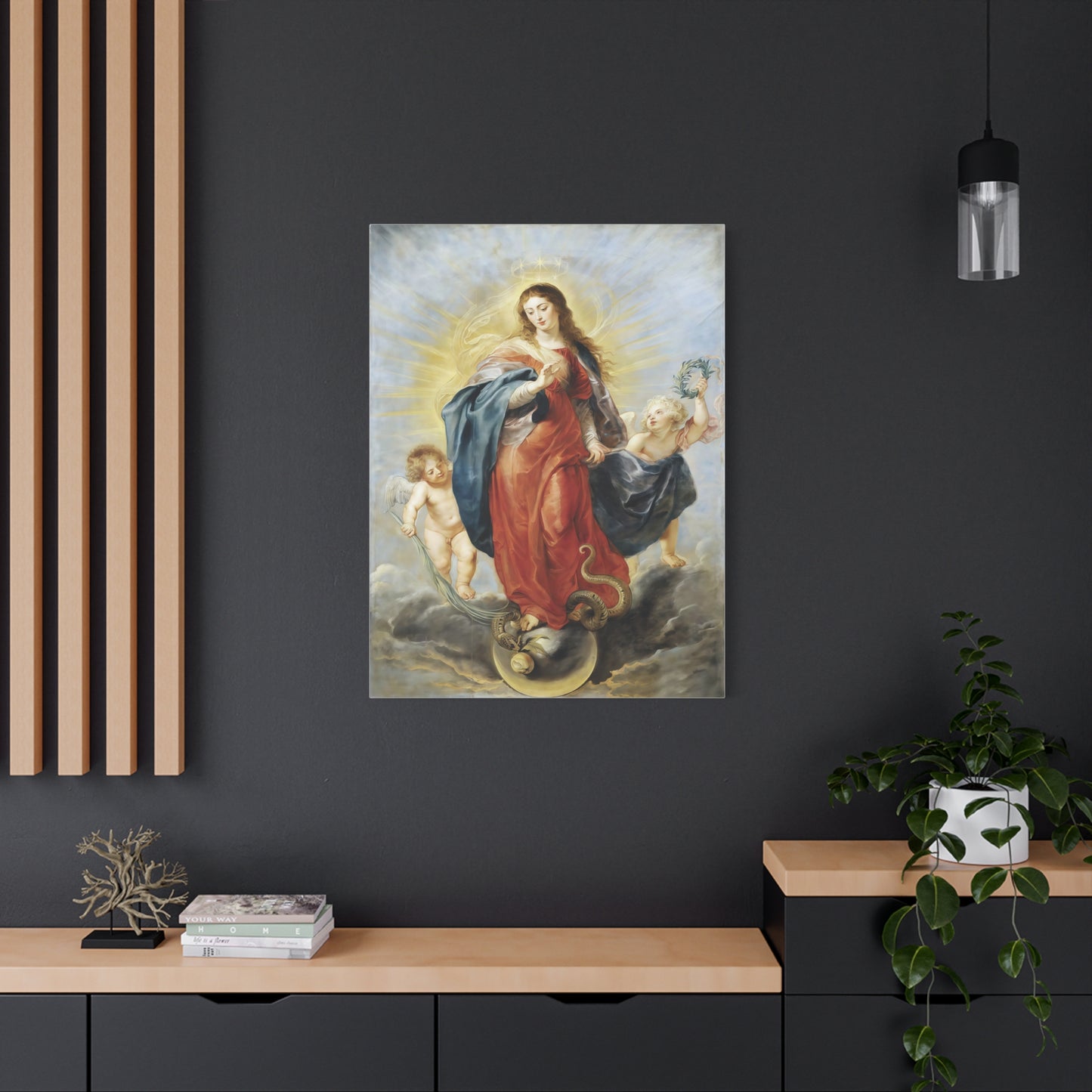 Ready To Hang - Mother Mary Immaculate Conception Catholic Canvas Wall Art, Christian Decor Our Lady