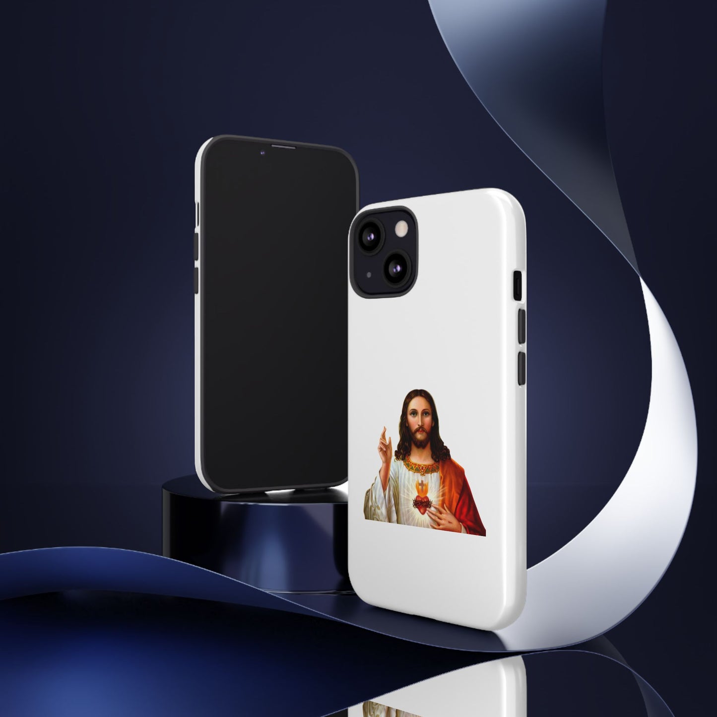 Artistic Phone Case Featuring Jesus, Tough Phone Case, Christian Gift, Religious Phone Cover, Inspirational Phone Accessory, Unique Jesus