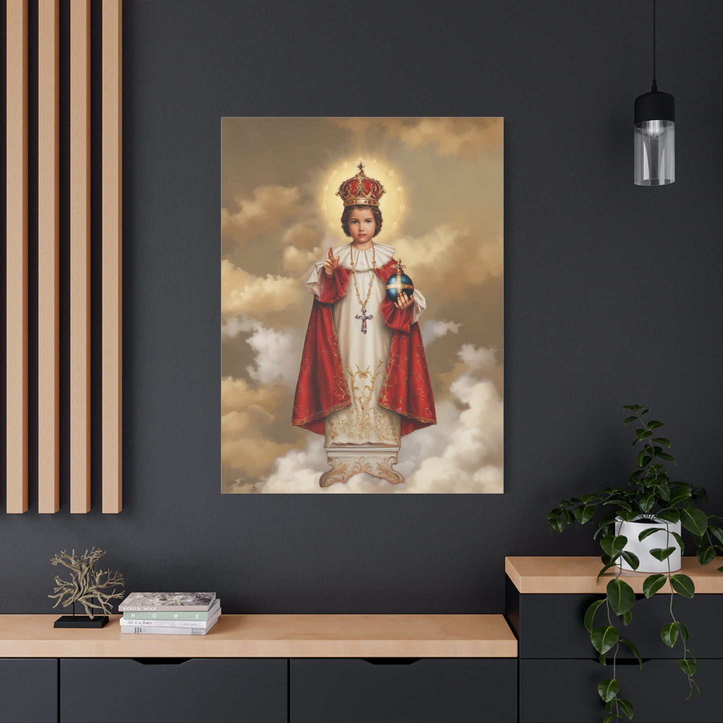Infant Jesus of Prague Catholic Canvas Wall Art, Christian Decor