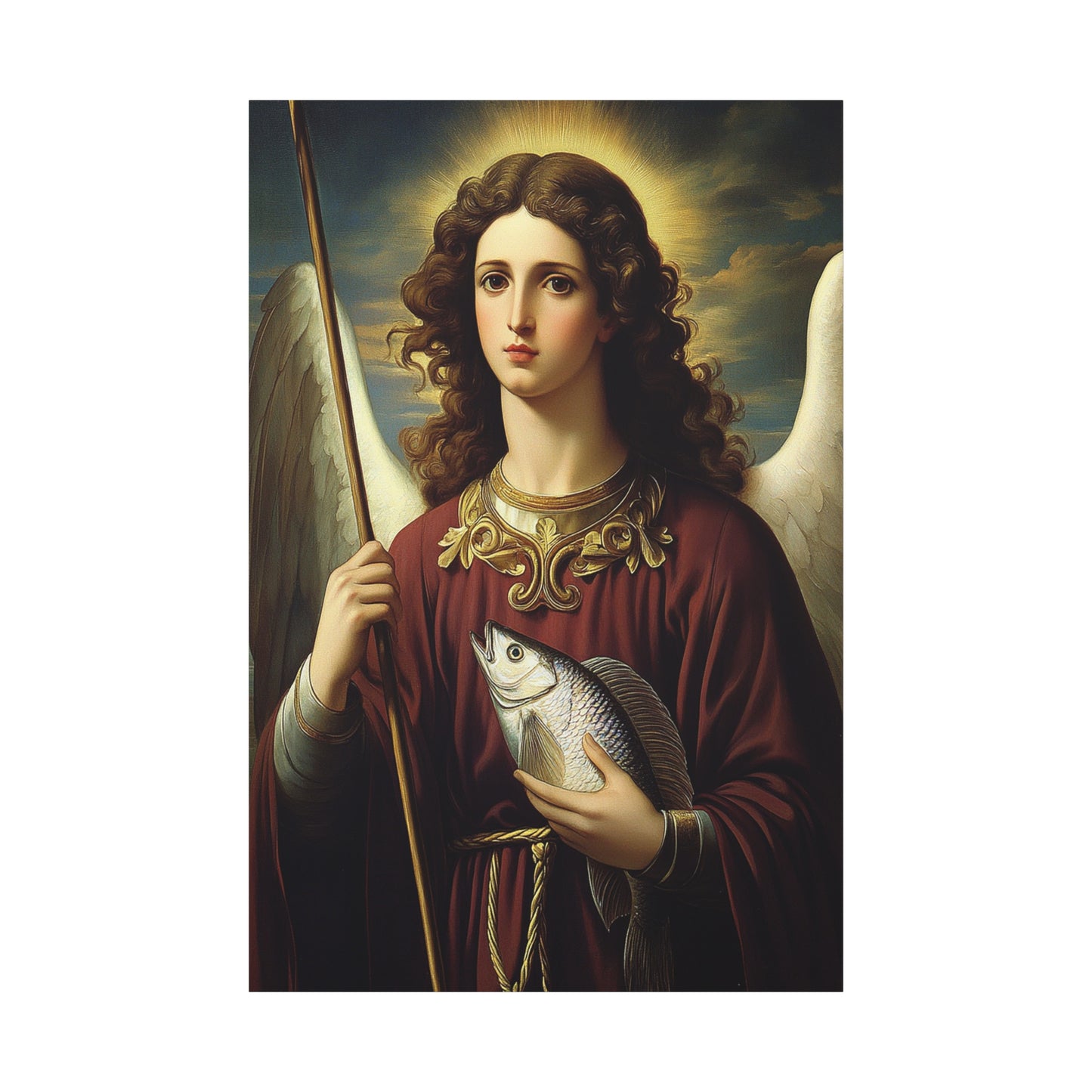Ready To Hang - St. Rapahel the Archangel Catholic Canvas Wall Art, Christian Decor