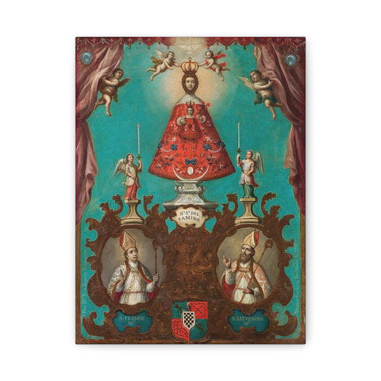 The Virgin of El Camino with St Fermin and St Saturnino Catholic HQ Print on Canvas Ready To Hang - Virgin Mary Canvas