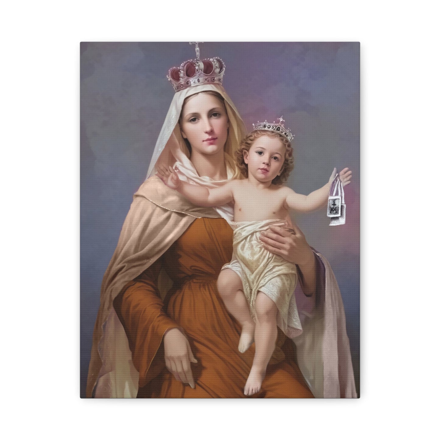 Our Lady of Mount Carmel Catholic Canvas Wall Art, Christian Decor