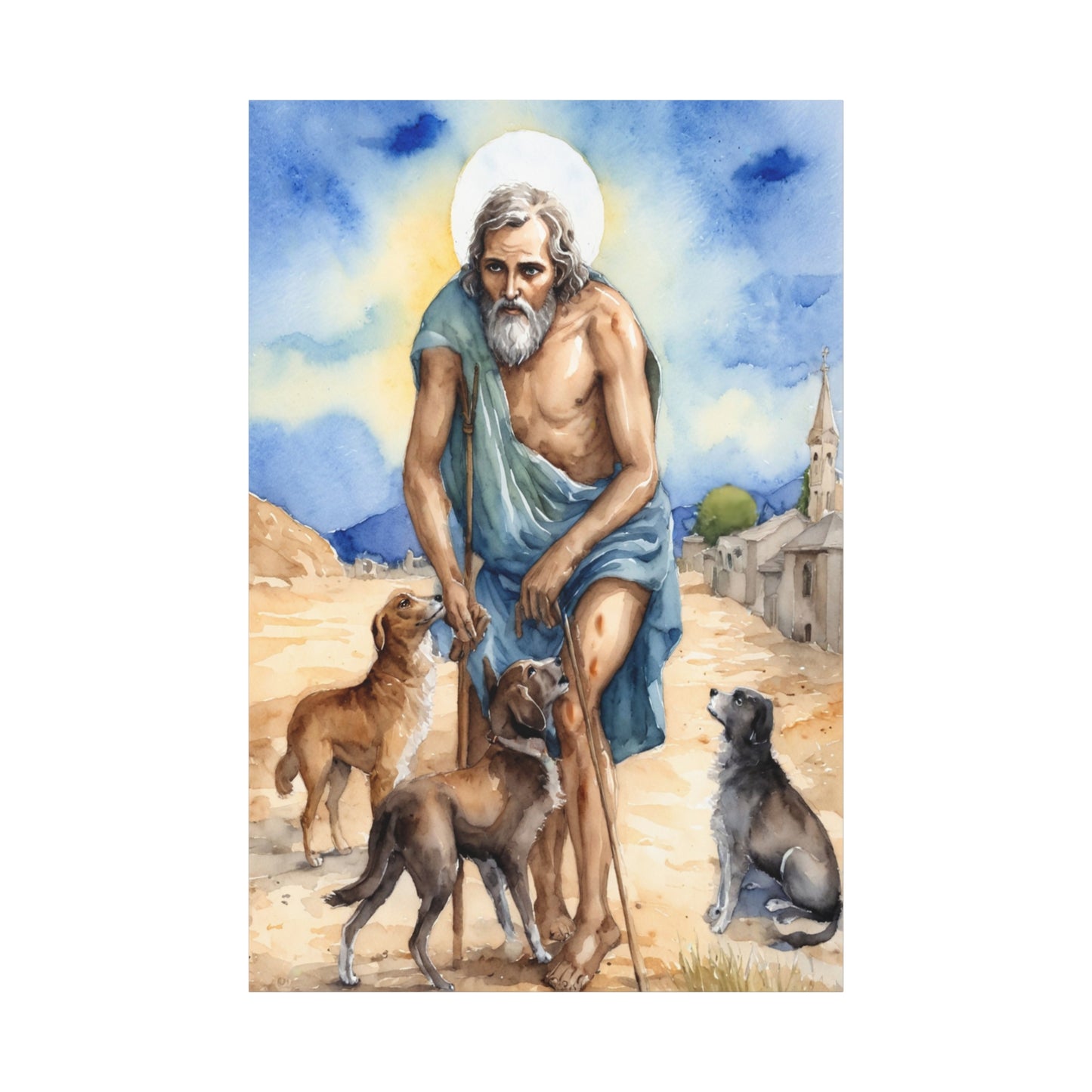 St. Lazarus of Bethany Catholic Canvas Wall Art, Christian Decor