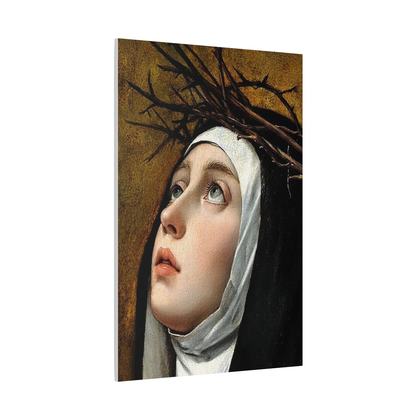 St. Catherine of Siena with Thorns Catholic Canvas Wall Art, Christian Decor