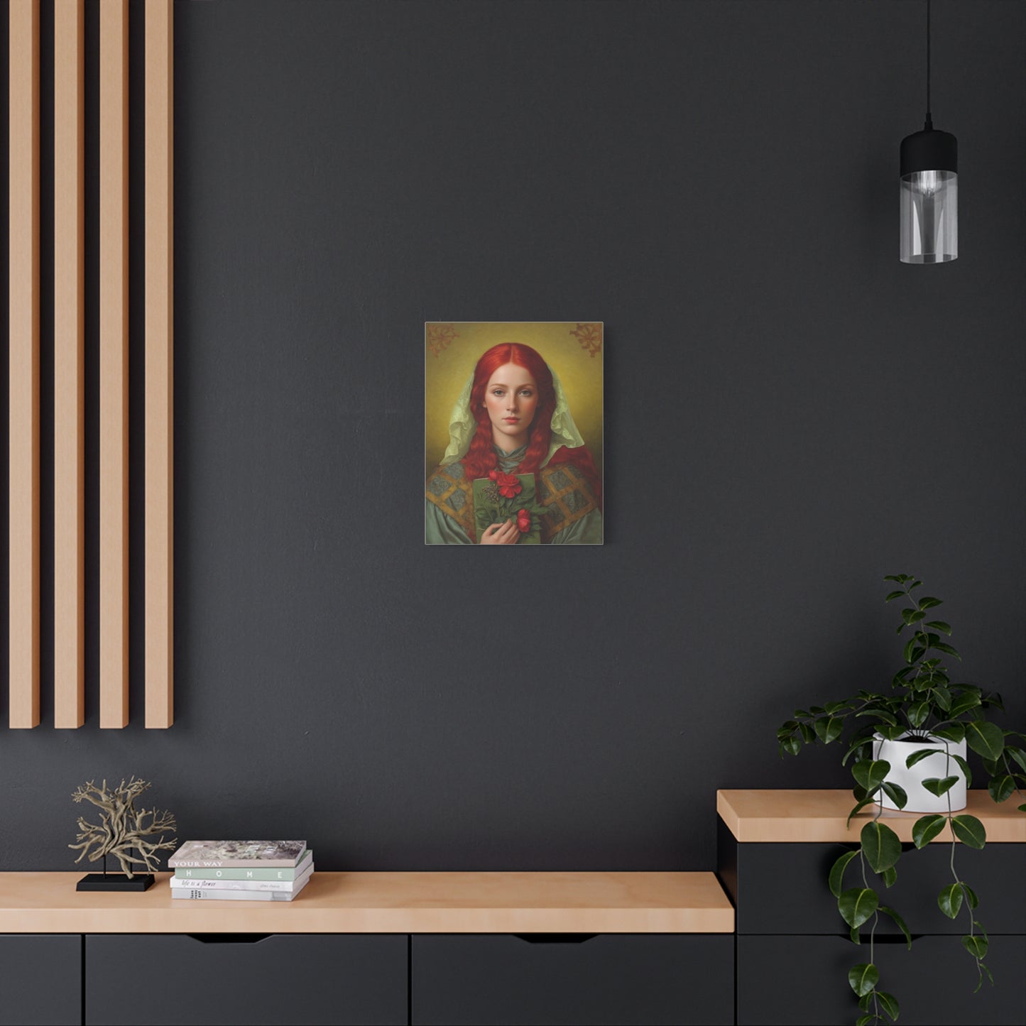 St. Dymphna Catholic Canvas Wall Art, Christian Decor