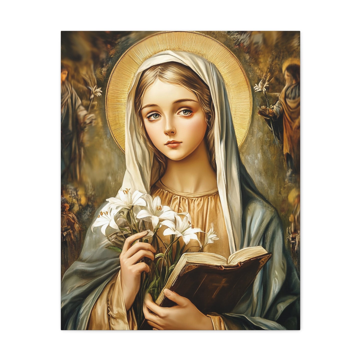 St. Dymphna Catholic Canvas Wall Art, Christian Decor