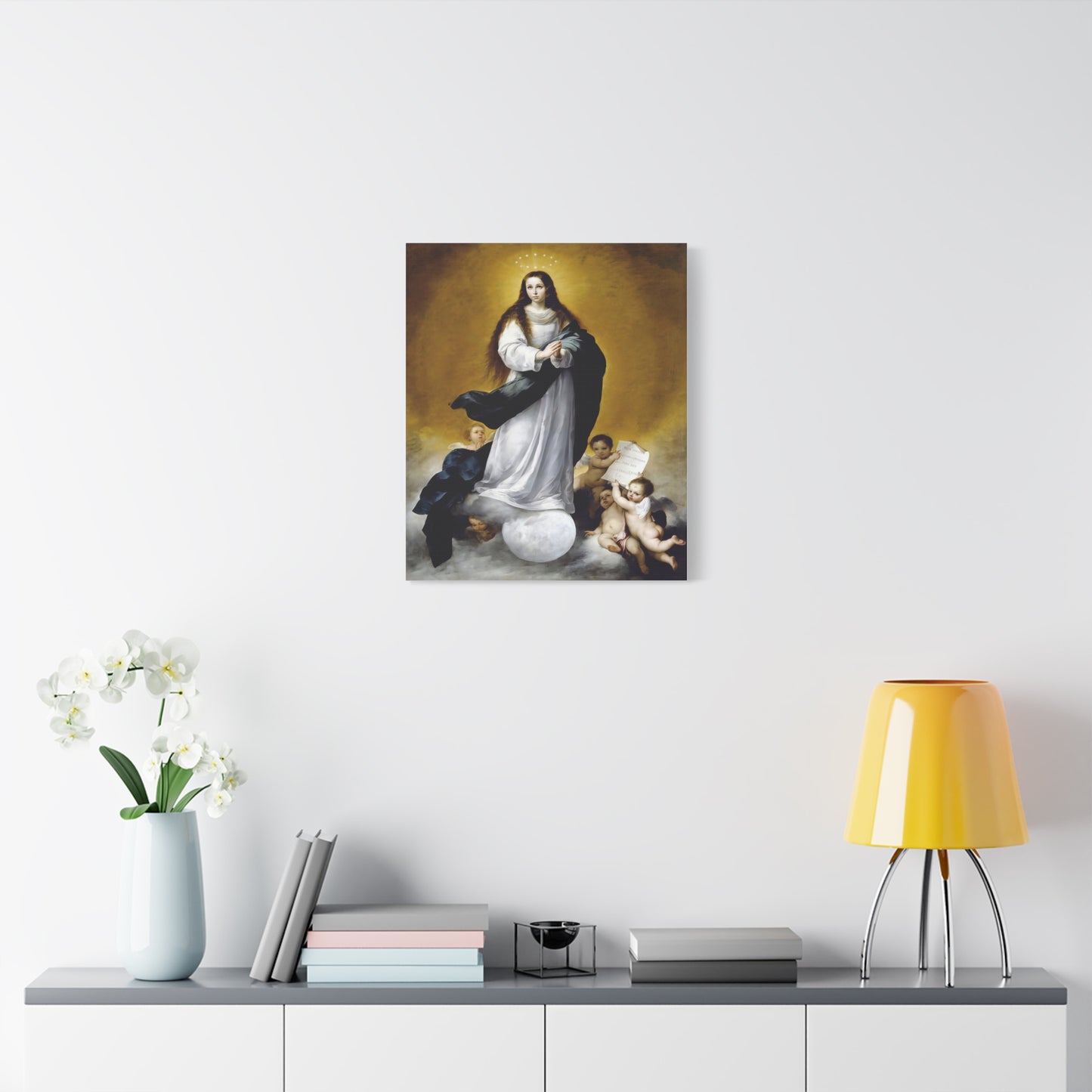 Ready To Hang - Mother Mary Immaculate Conception Catholic Canvas Wall Art, Christian Decor Ships from USA
