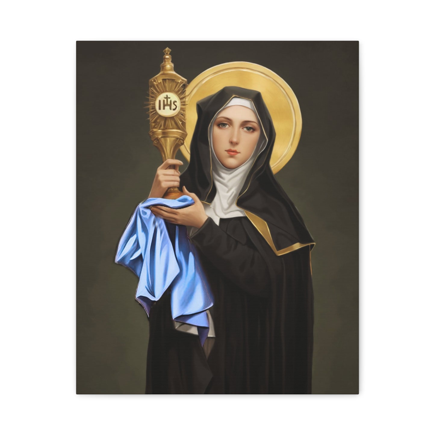 St. Clare of Assisi saint Catholic Canvas Wall Art, Christian Decor
