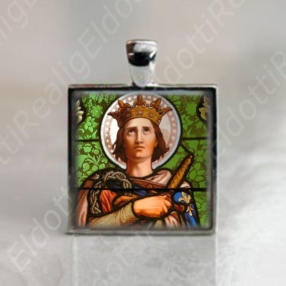 St. Louis of France - Catholic Medal Silvertone Pendant Christian Religious Jewelry