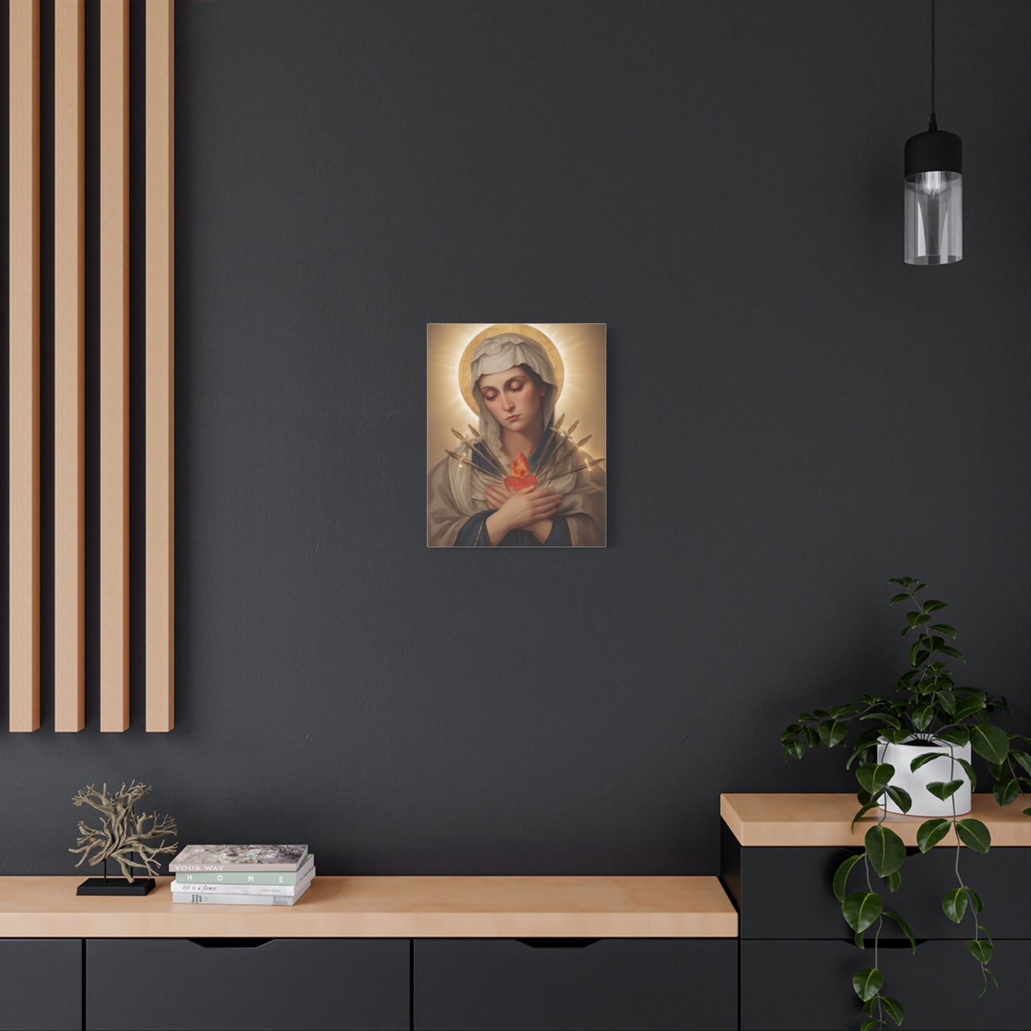 Ready to Hang - Mary Our Lady Of Sorrows Catholic Canvas Wall Art, Christian Decor
