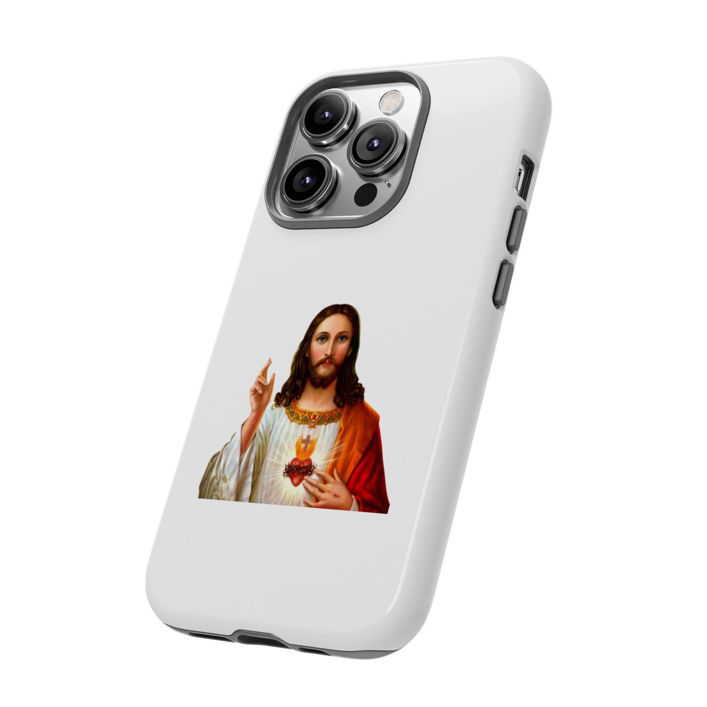 Artistic Phone Case Featuring Jesus, Tough Phone Case, Christian Gift, Religious Phone Cover, Inspirational Phone Accessory, Unique Jesus