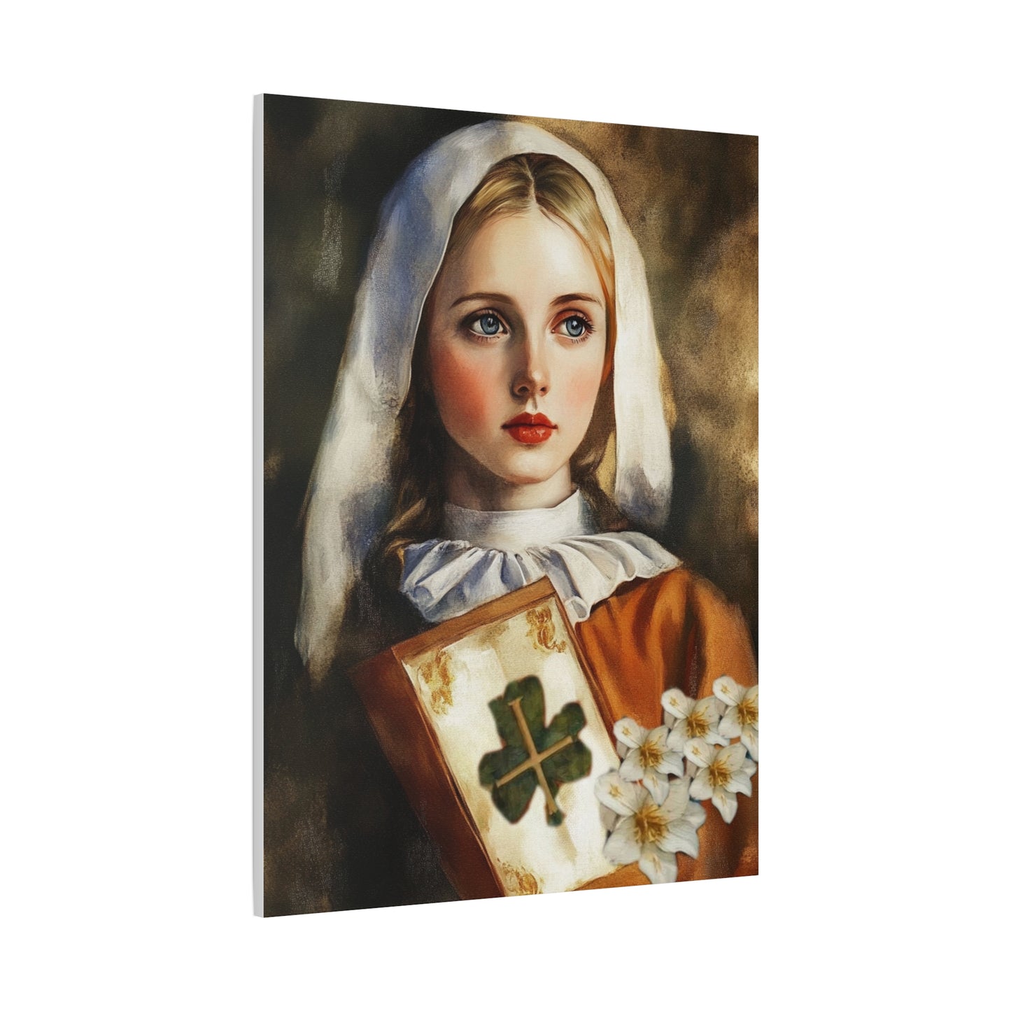 St. Dymphna Catholic Canvas Wall Art, Christian Decor