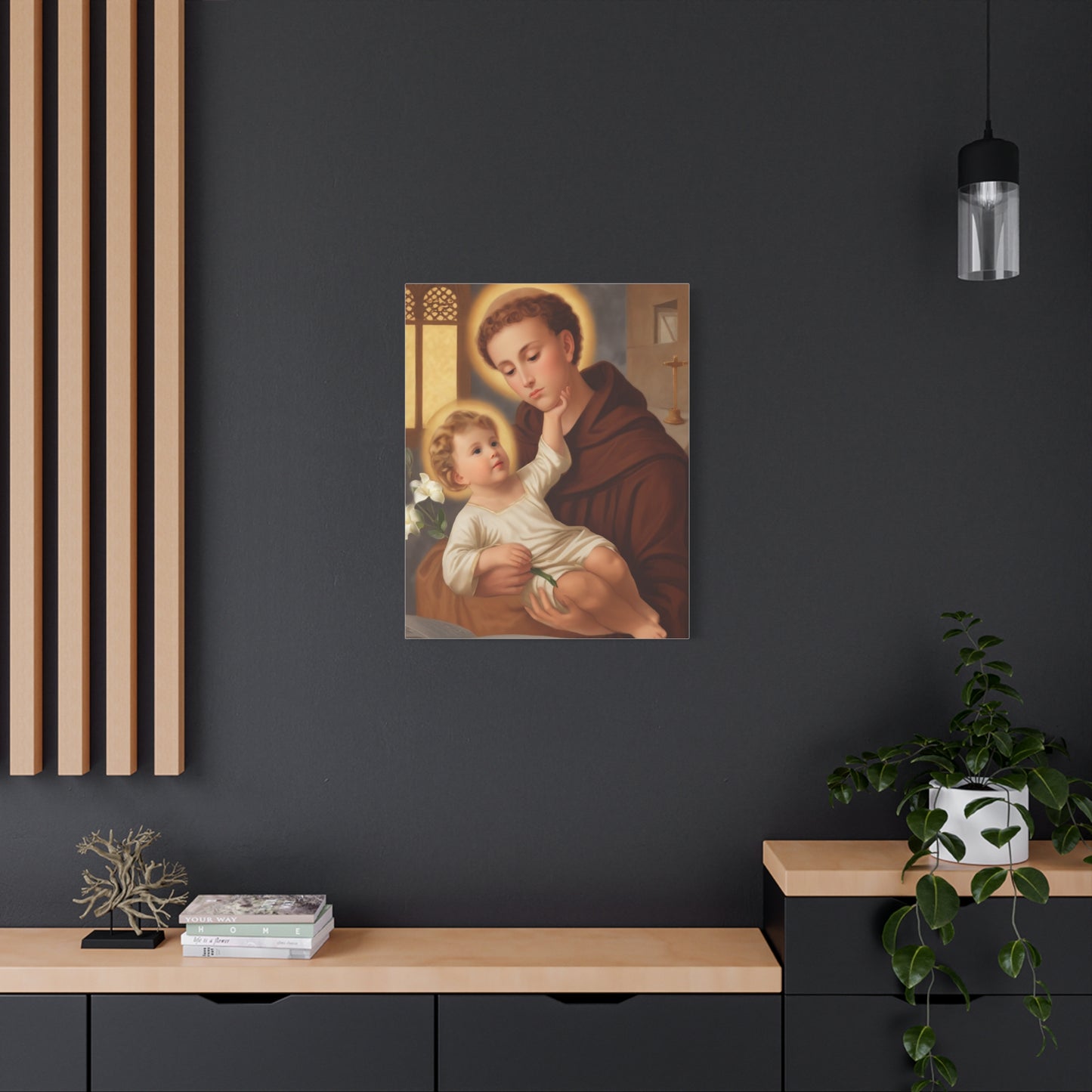 St. Anthony and Jesus Catholic Canvas Print, Catholic Decor Wall, Gift Religious Christian