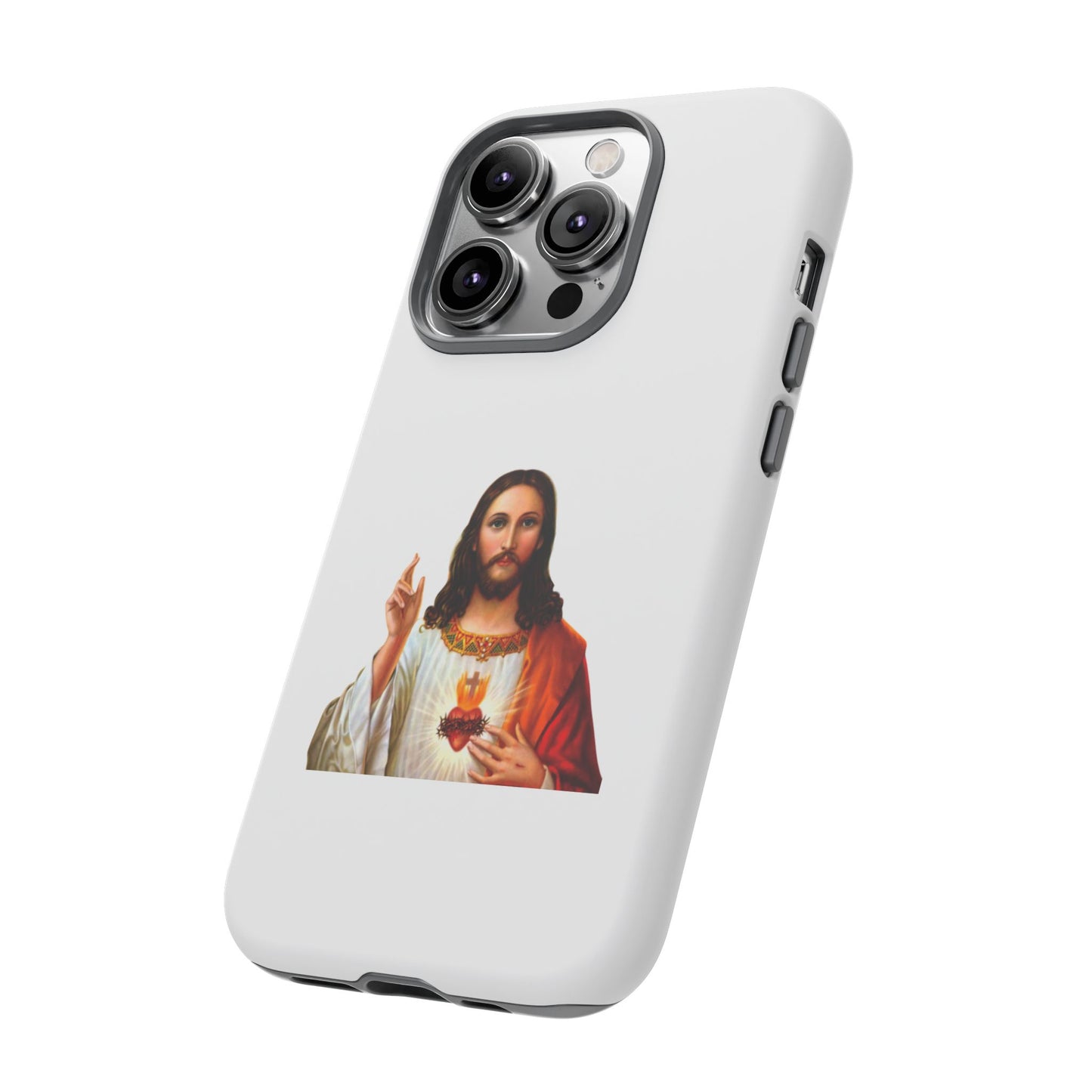 Artistic Phone Case Featuring Jesus, Tough Phone Case, Christian Gift, Religious Phone Cover, Inspirational Phone Accessory, Unique Jesus