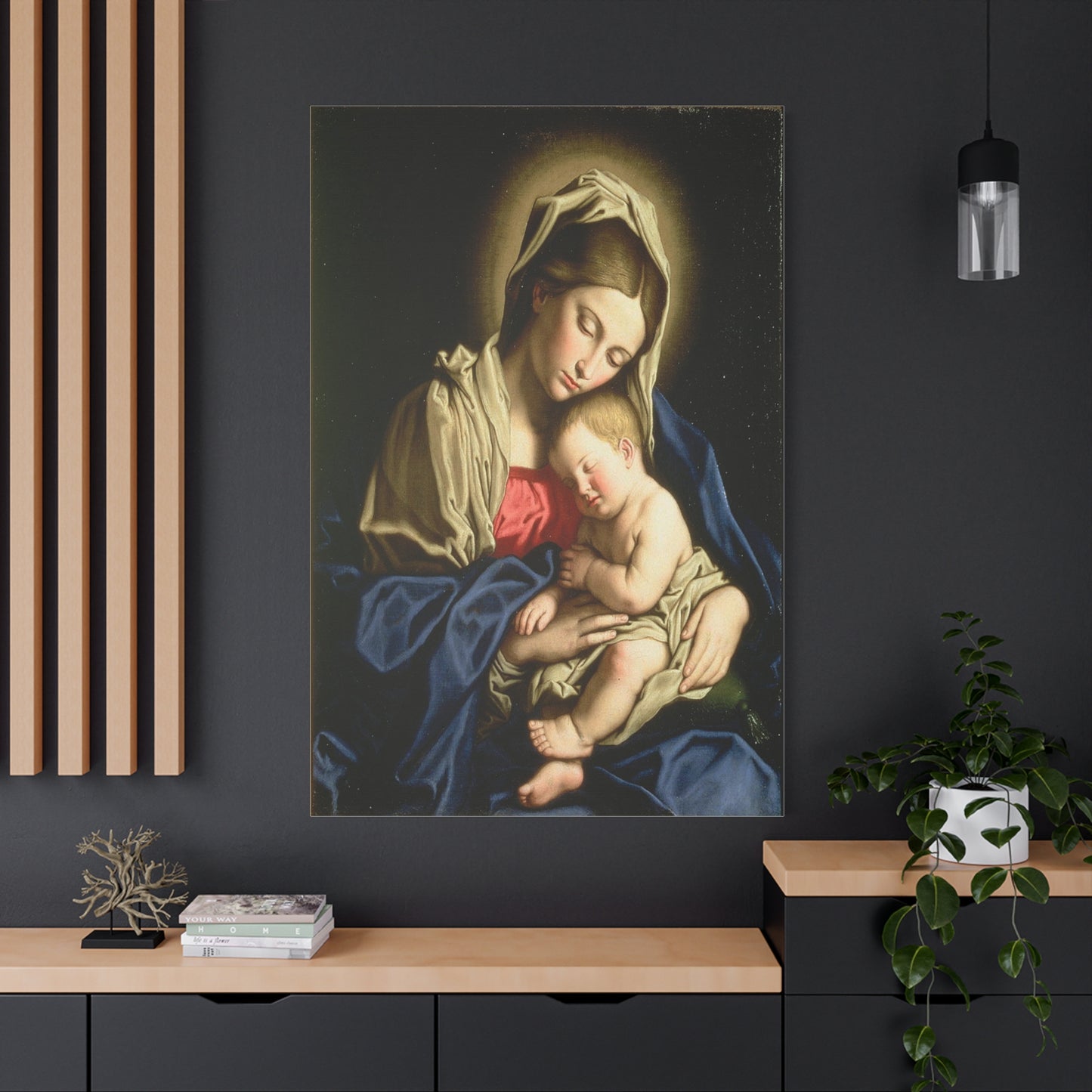 Madonna And Child Catholic HQ Print on Canvas Ready To Hang - Virgin Mary Canvas