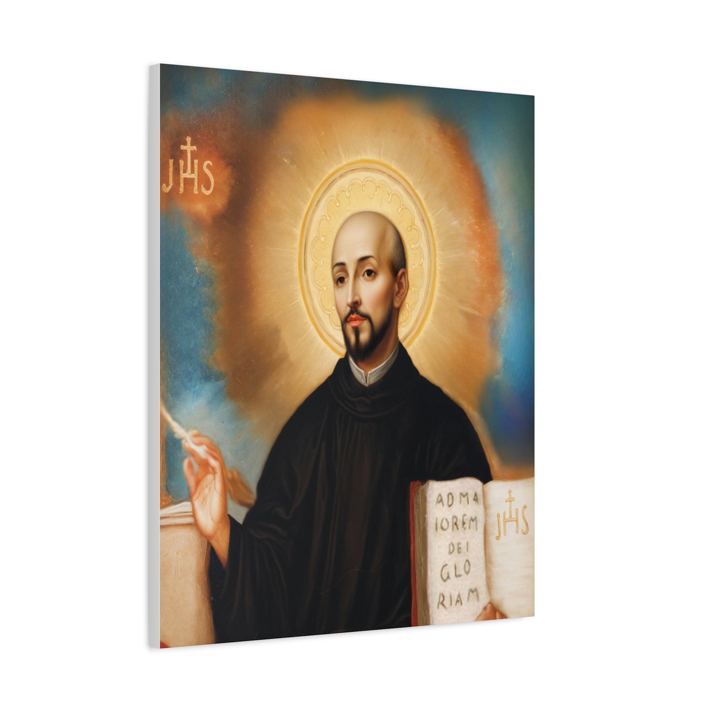 St. Ignatius of Loyola Catholic Canvas Wall Art, Christian Decor