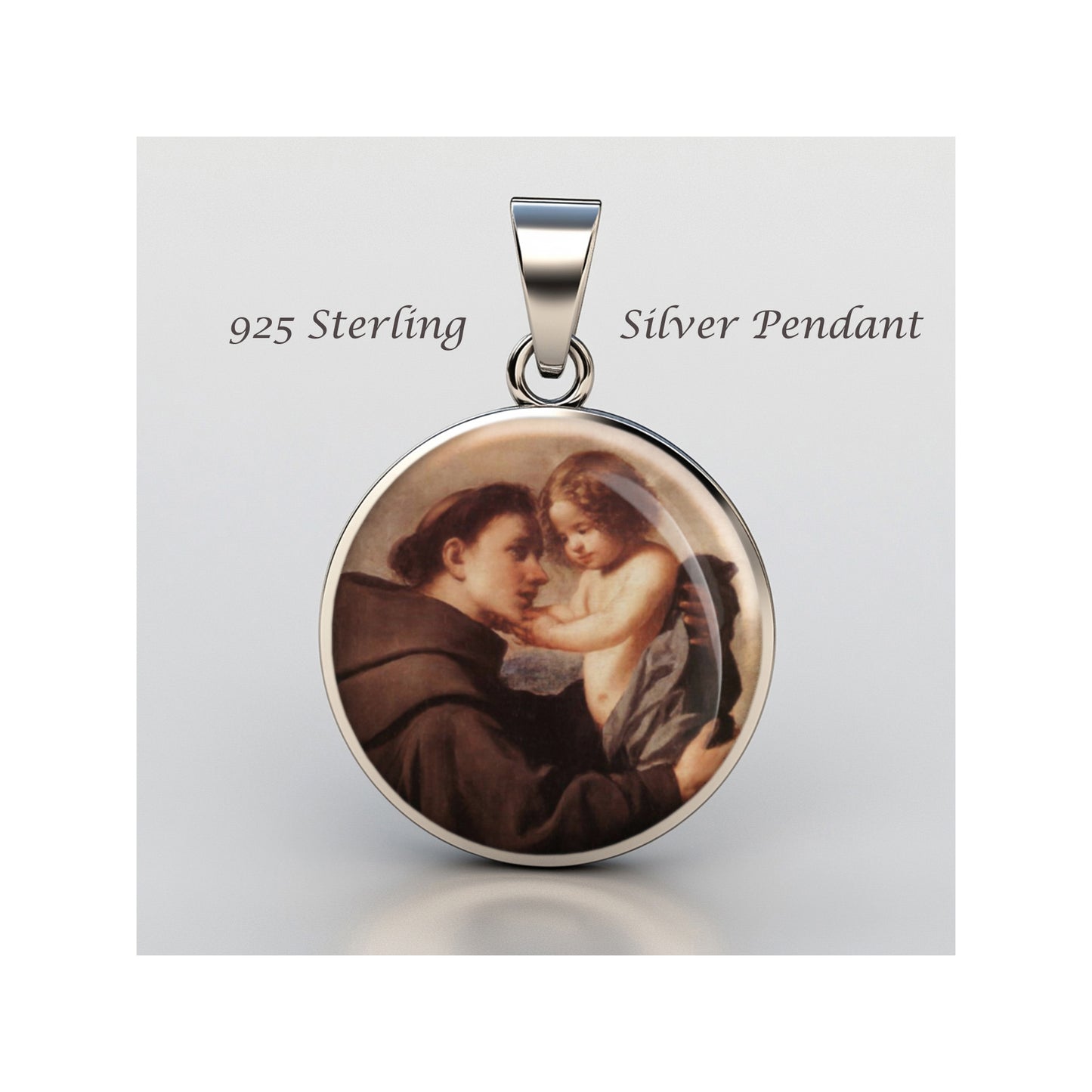 Saint Anthony Of Padua Catholic sterling silver 925 Christian Medal Patron image 0