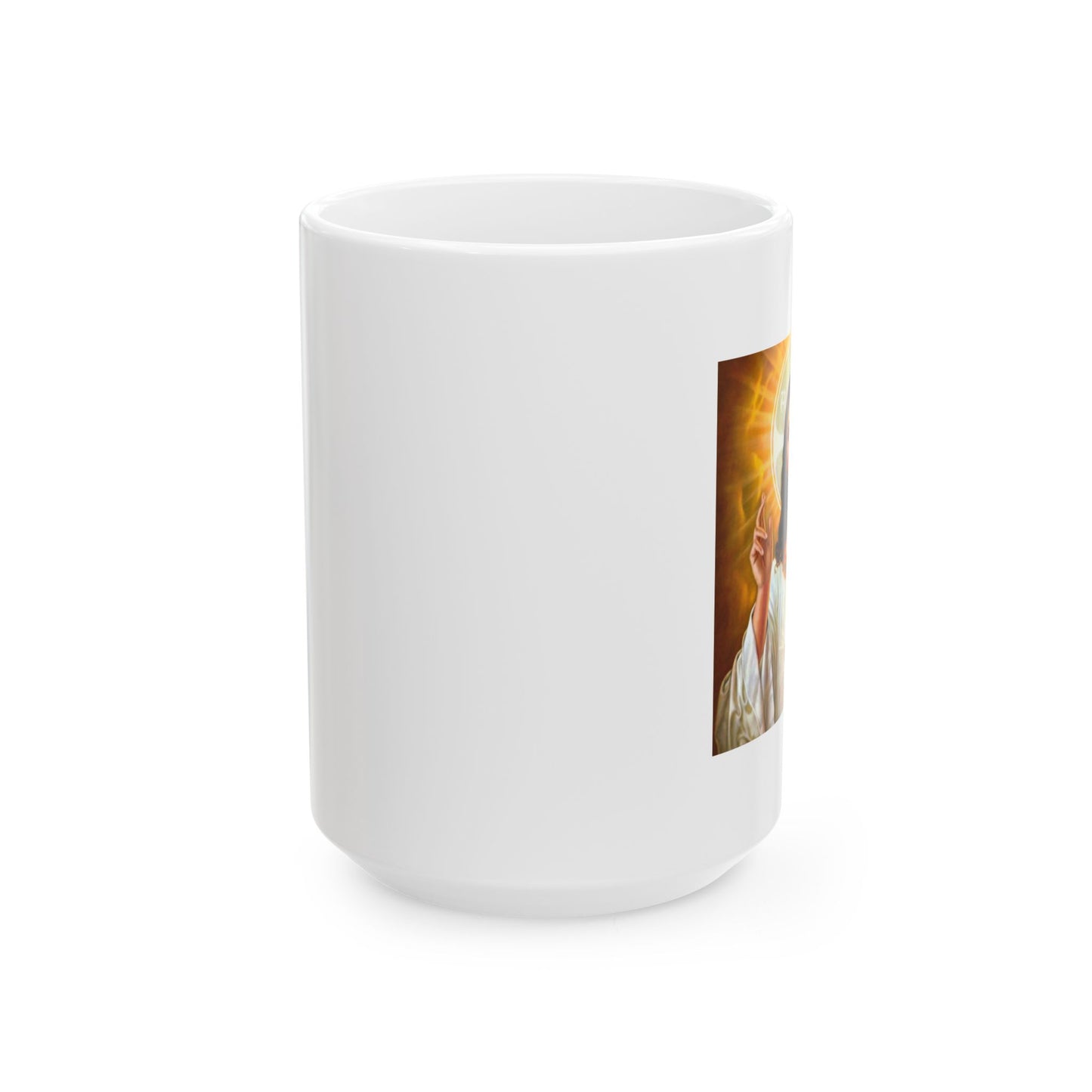 Ceramic Mug, Sacred Heart Design, Religious Coffee Cup, 11oz 15oz Gift for Devout Christians, Catholic Mother's Day Present, Christian Mug