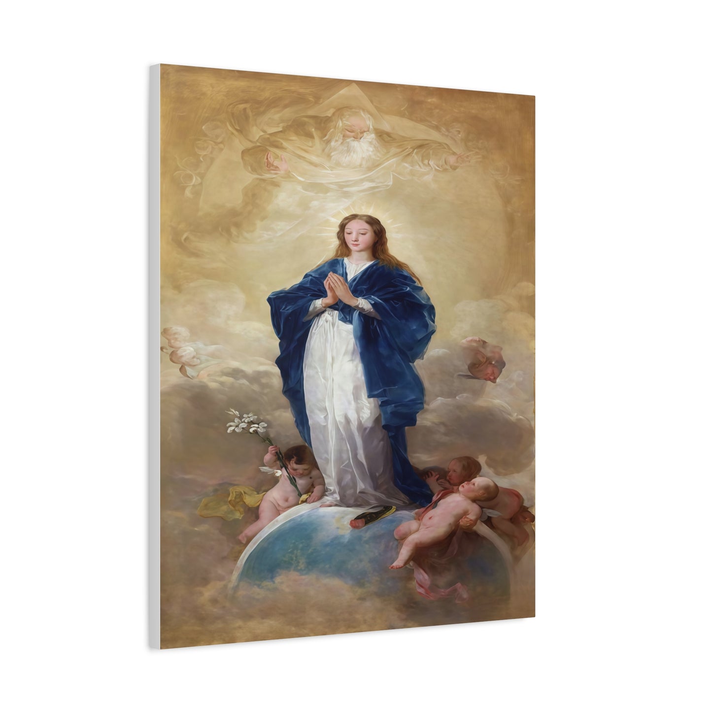 Ready To Hang - Mother Mary Immaculate Conception Catholic Canvas Wall Art, Christian Decor