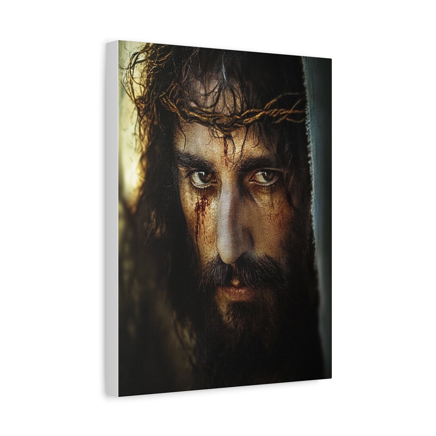 Jesus Christ Our Lord with Crown of Thorns Catholic Canvas Wall Art, Christian Decor