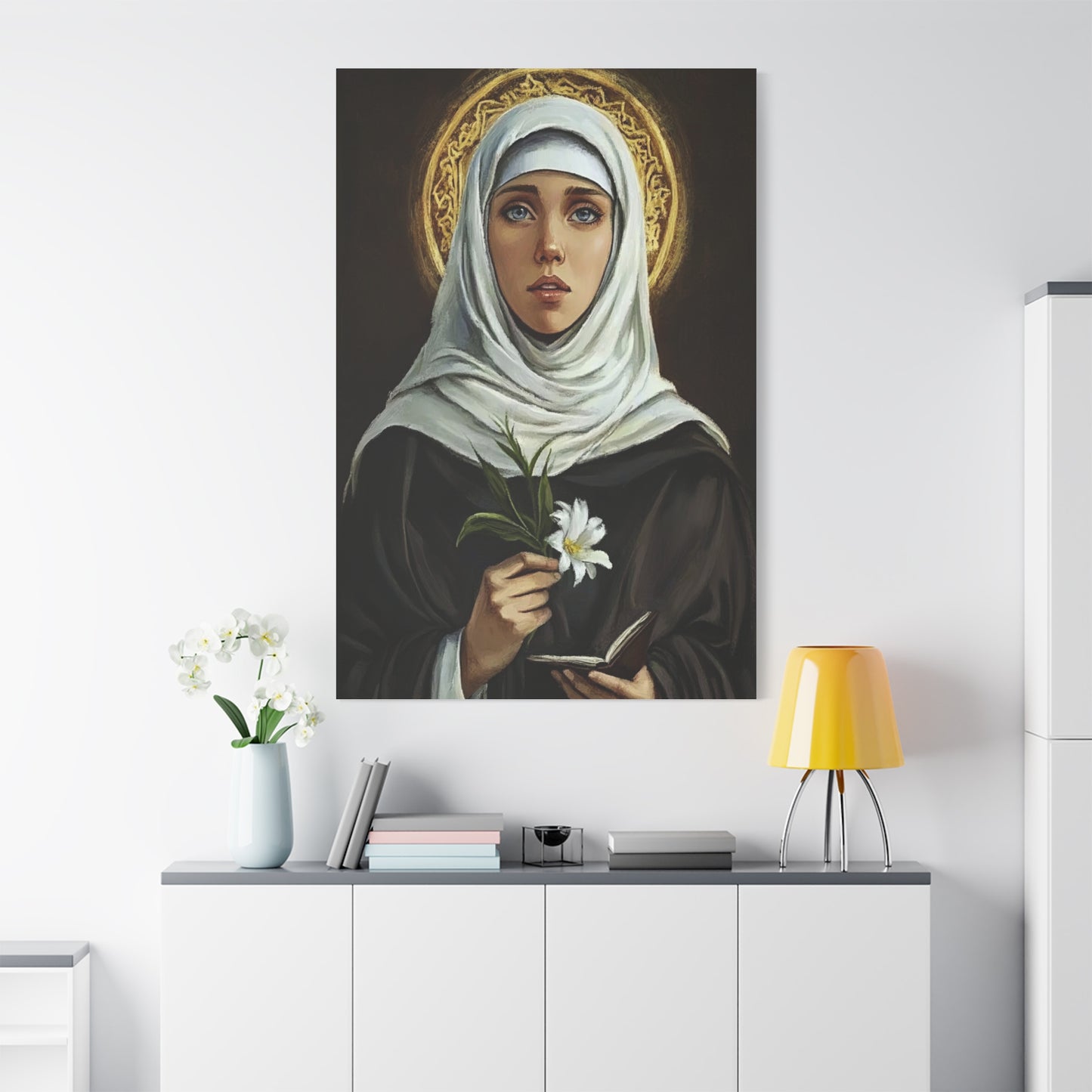 St. Catherine de Ricci Catholic Canvas Wall Art, Christian Decor