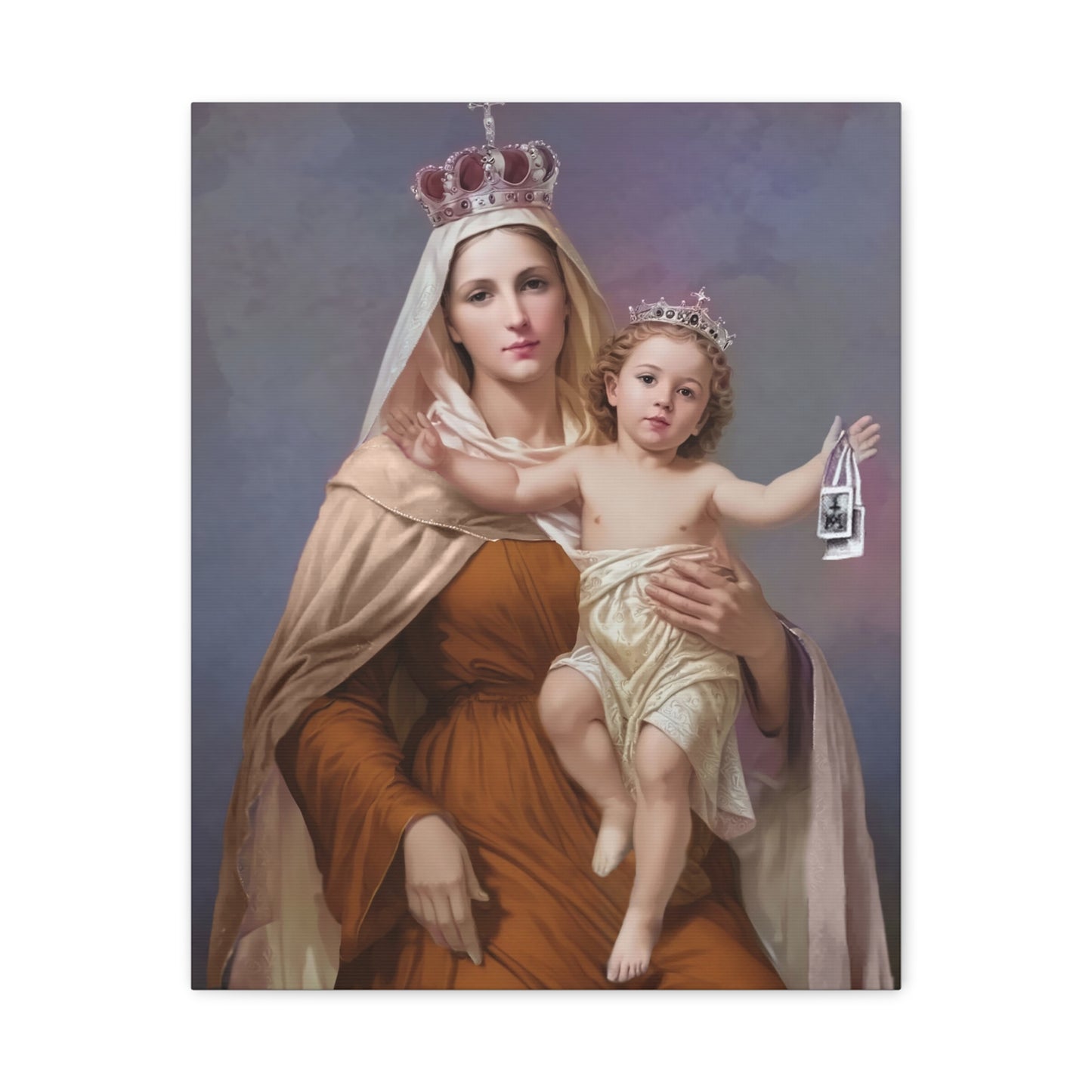 Our Lady of Mount Carmel Catholic Canvas Wall Art, Christian Decor