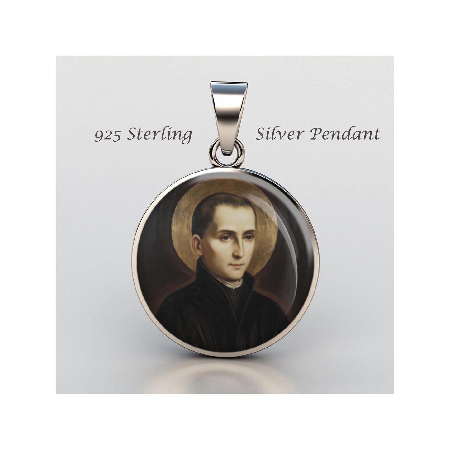 Saint John Berchmans Religious Devotional sterling silver 925 Christian Medal Patron Pendant
